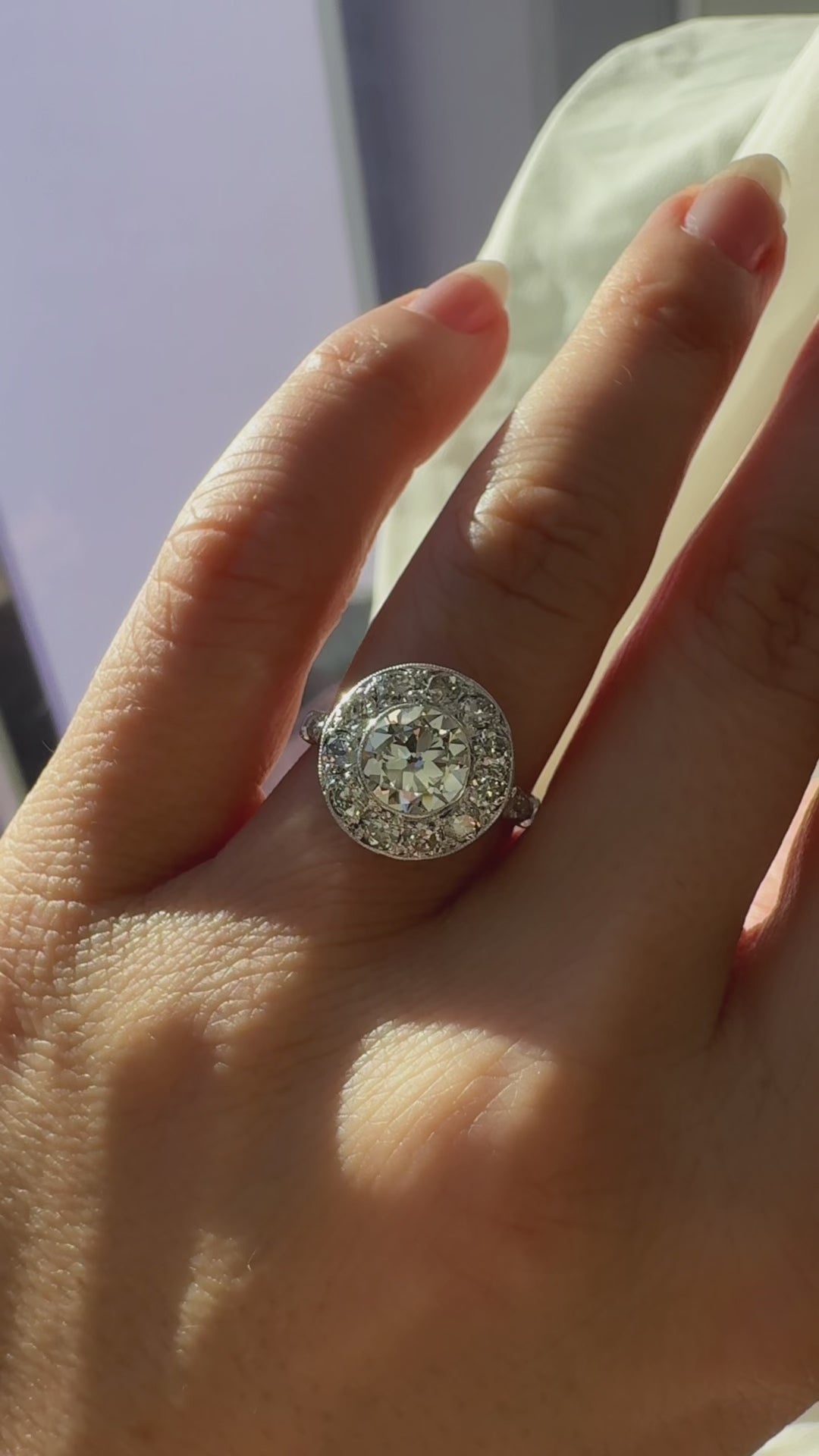 Halo Cocktail Old European cut diamond Rings