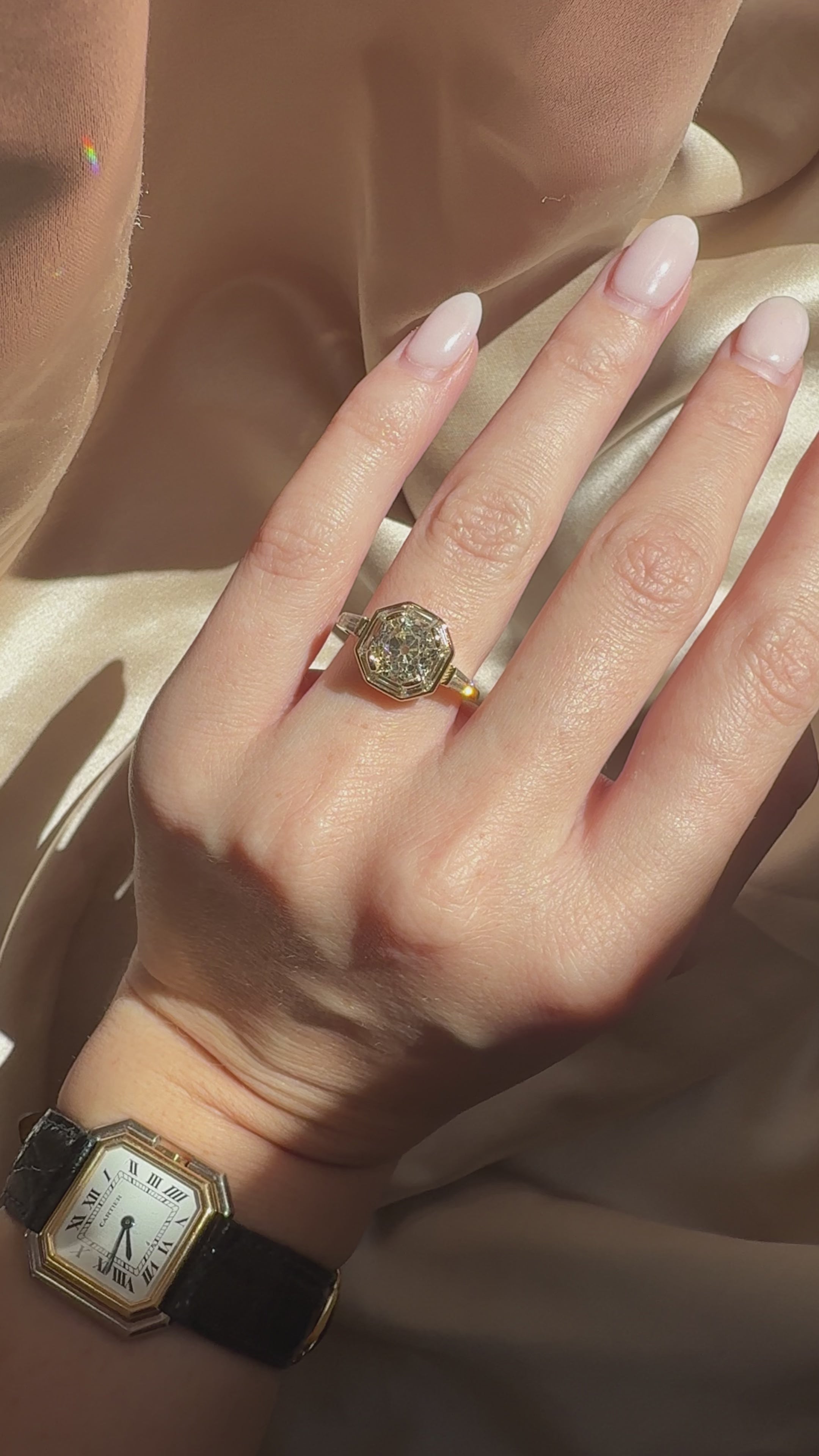 Solitaire Old Mine cut diamond Rings