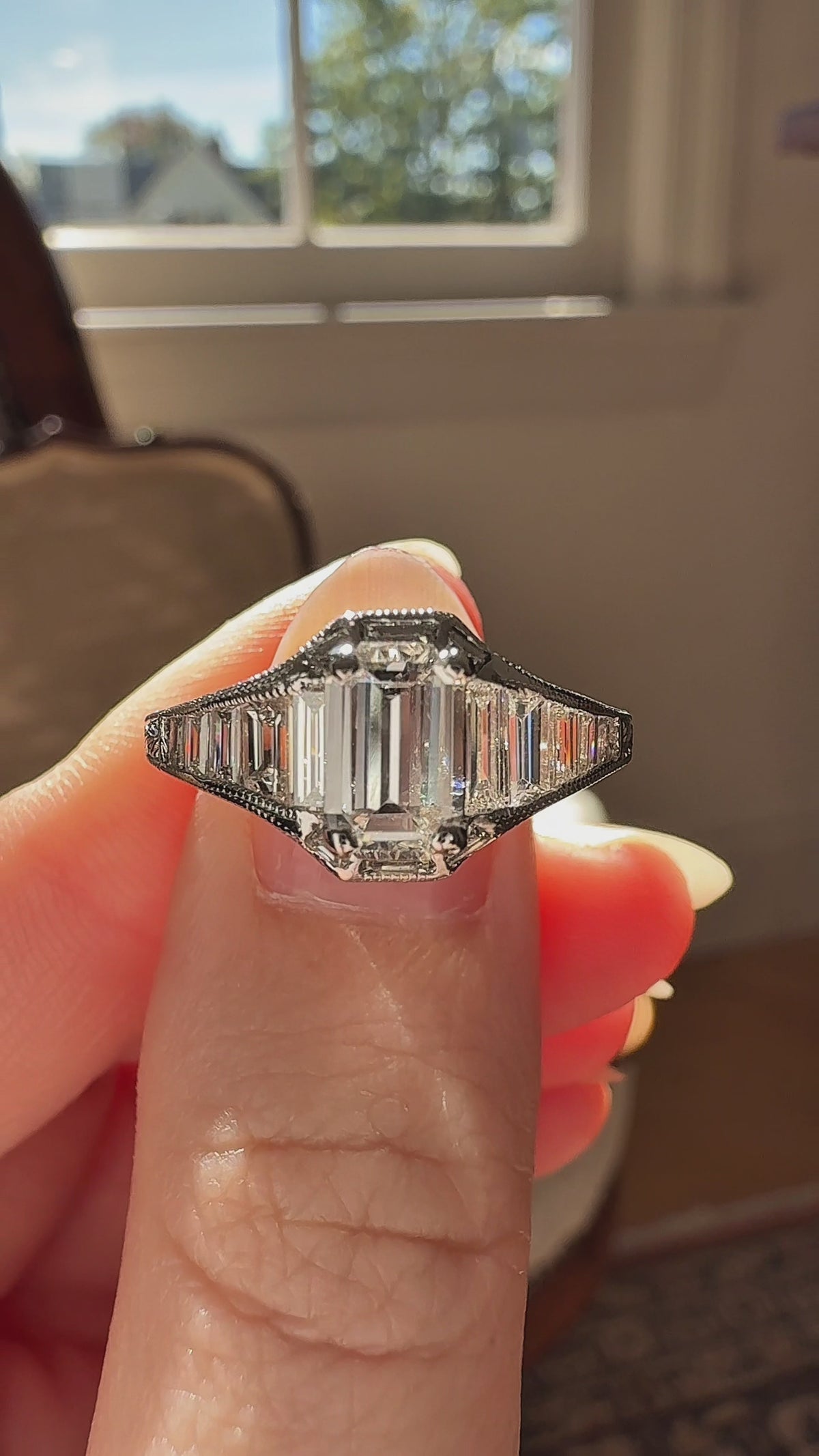 Step  cut diamond Engagement Rings
