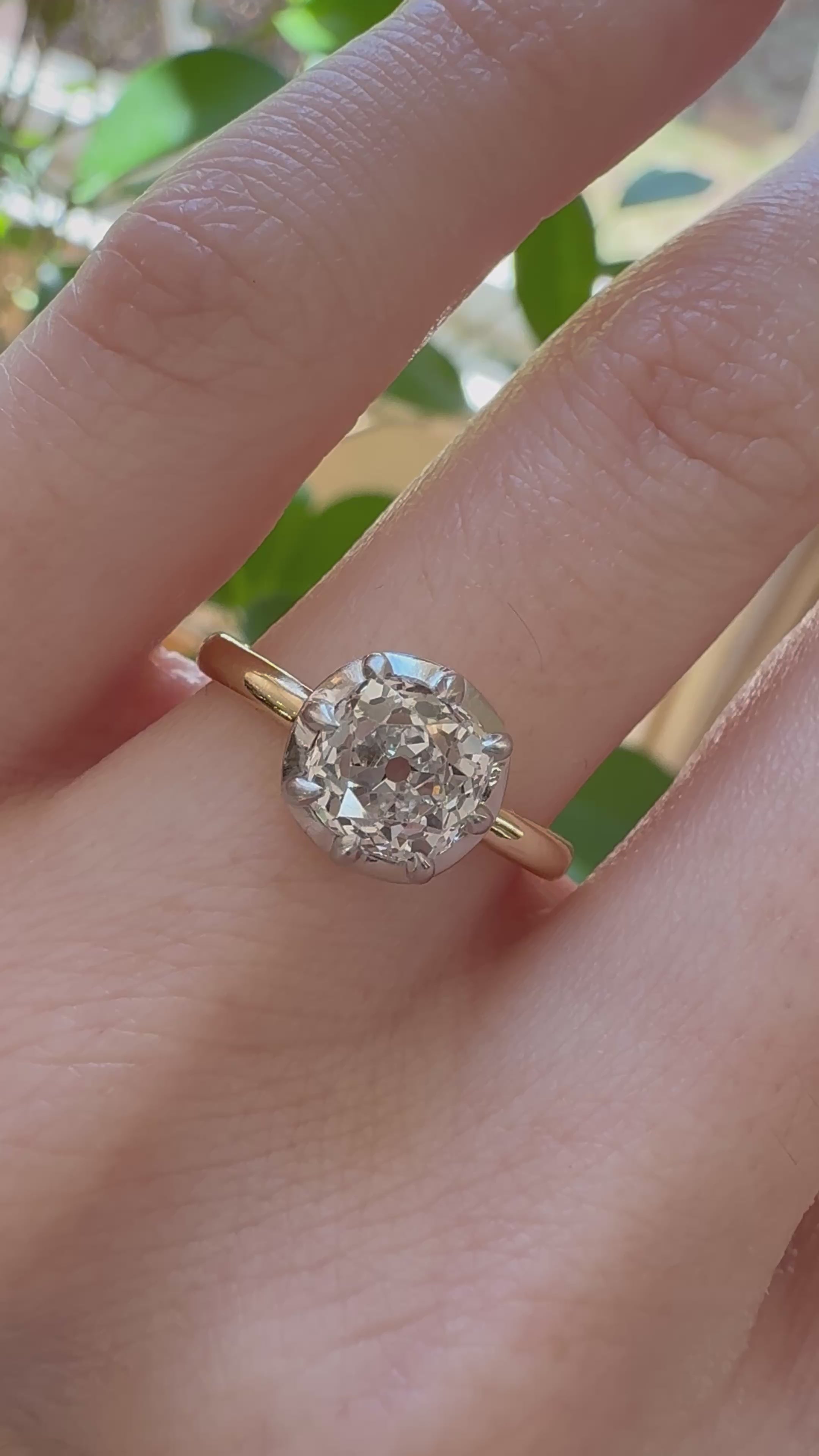  videos and images of vintage Rings-Solitaire Old Mine cut diamond Rings