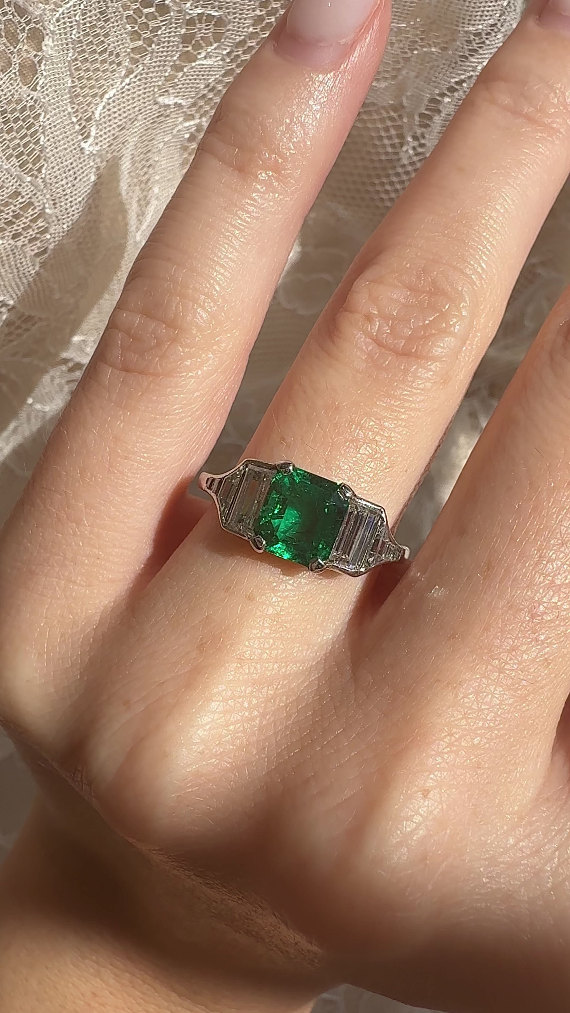 g-h-i color, vs clarity diamond in platinum setting