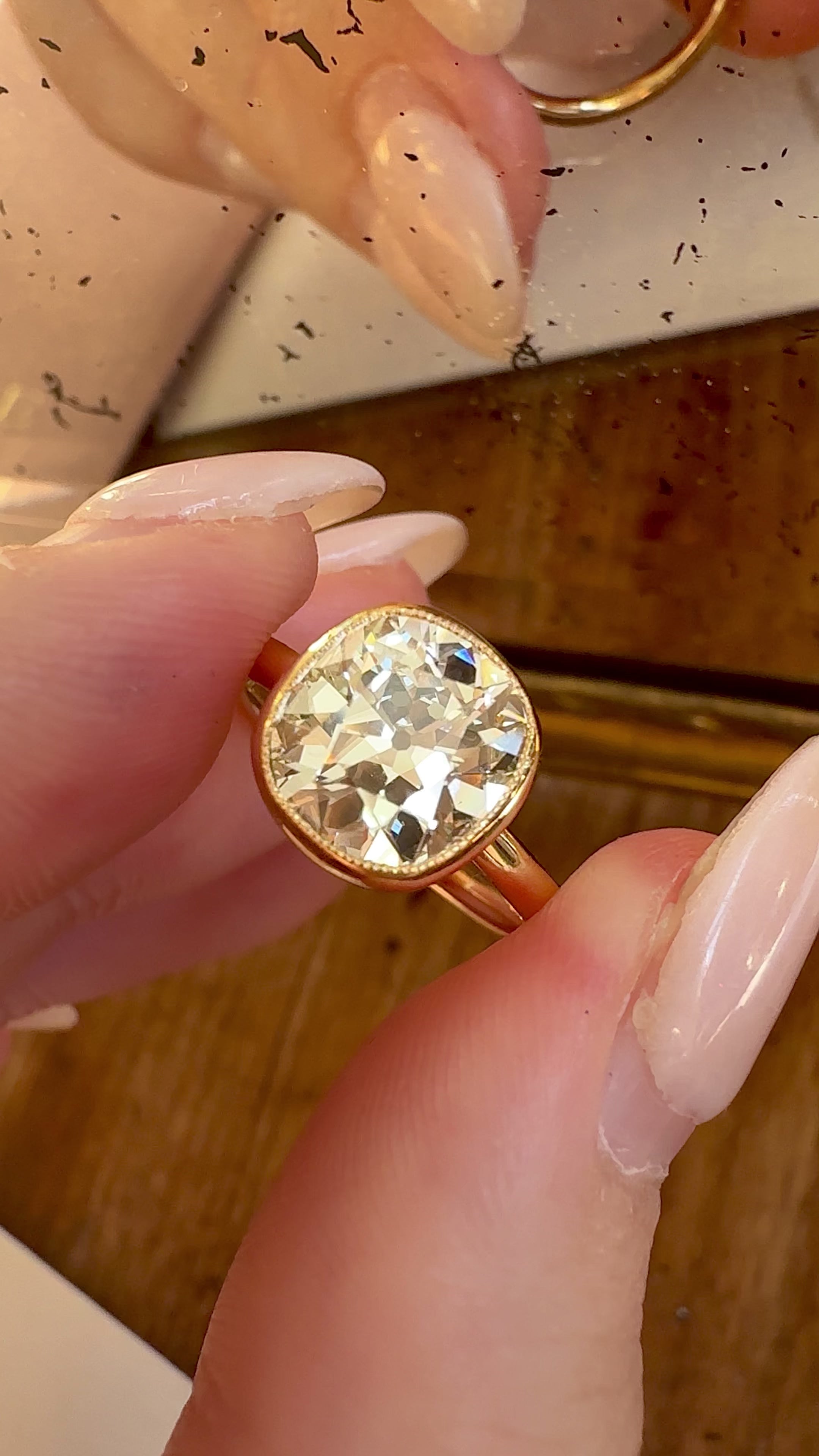 Solitaire Old Mine cut diamond Rings