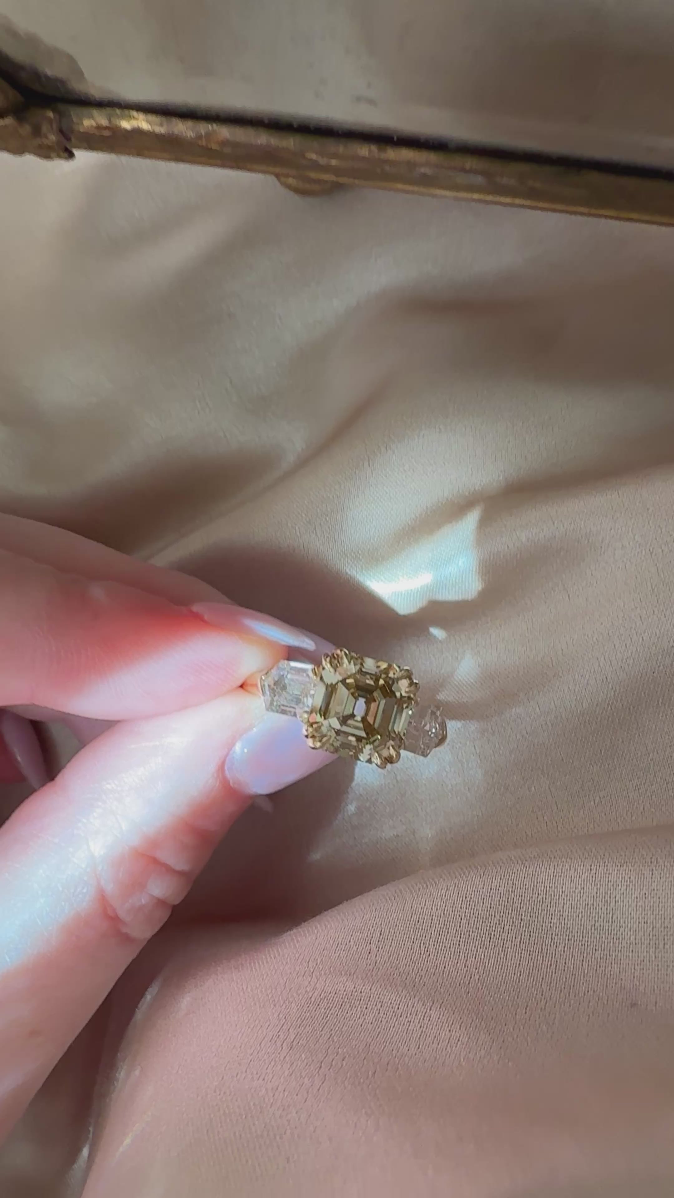 Solitaire Step  cut diamond Rings