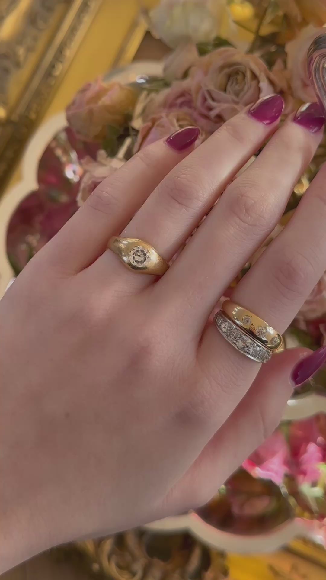 diamond in yellow gold setting