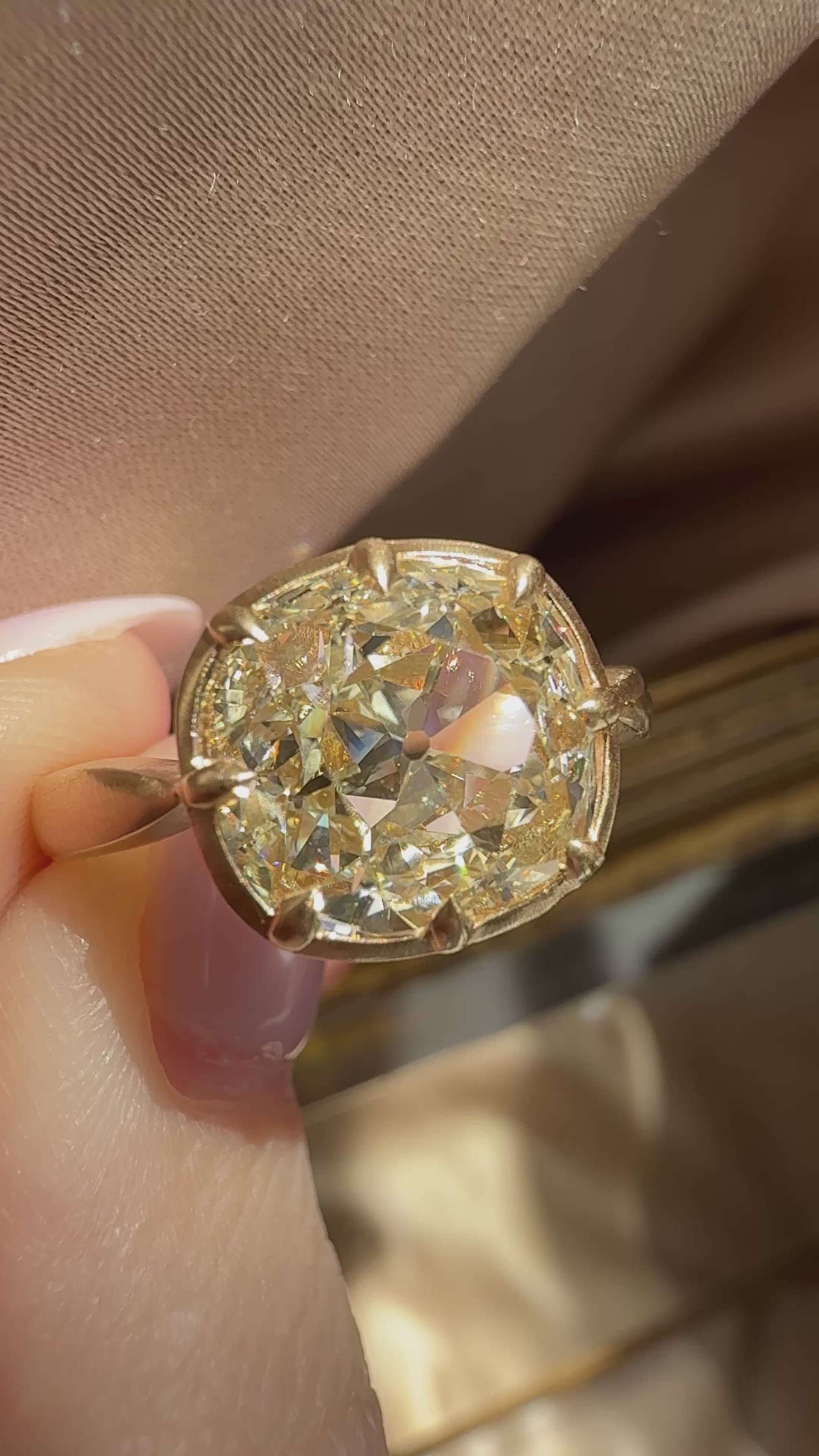 Solitaire Old Mine cut diamond Rings