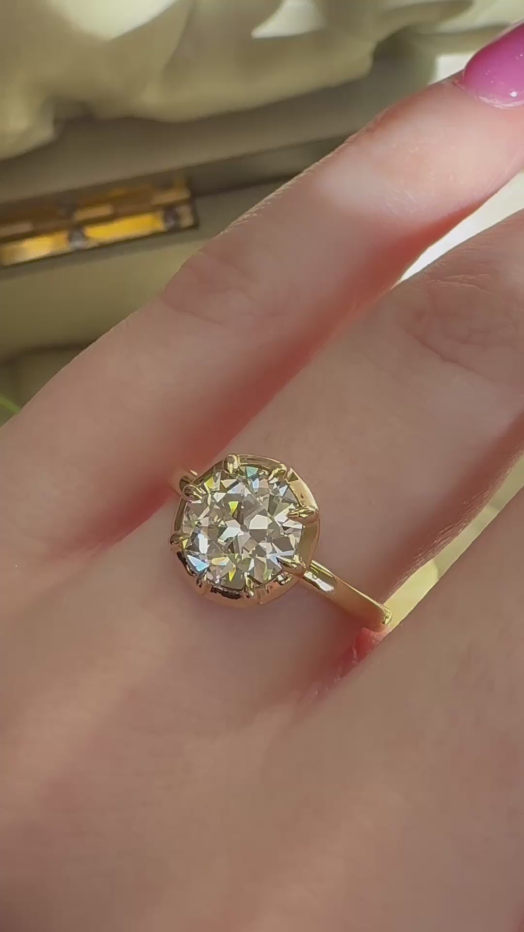 Solitaire Old European cut diamond Rings