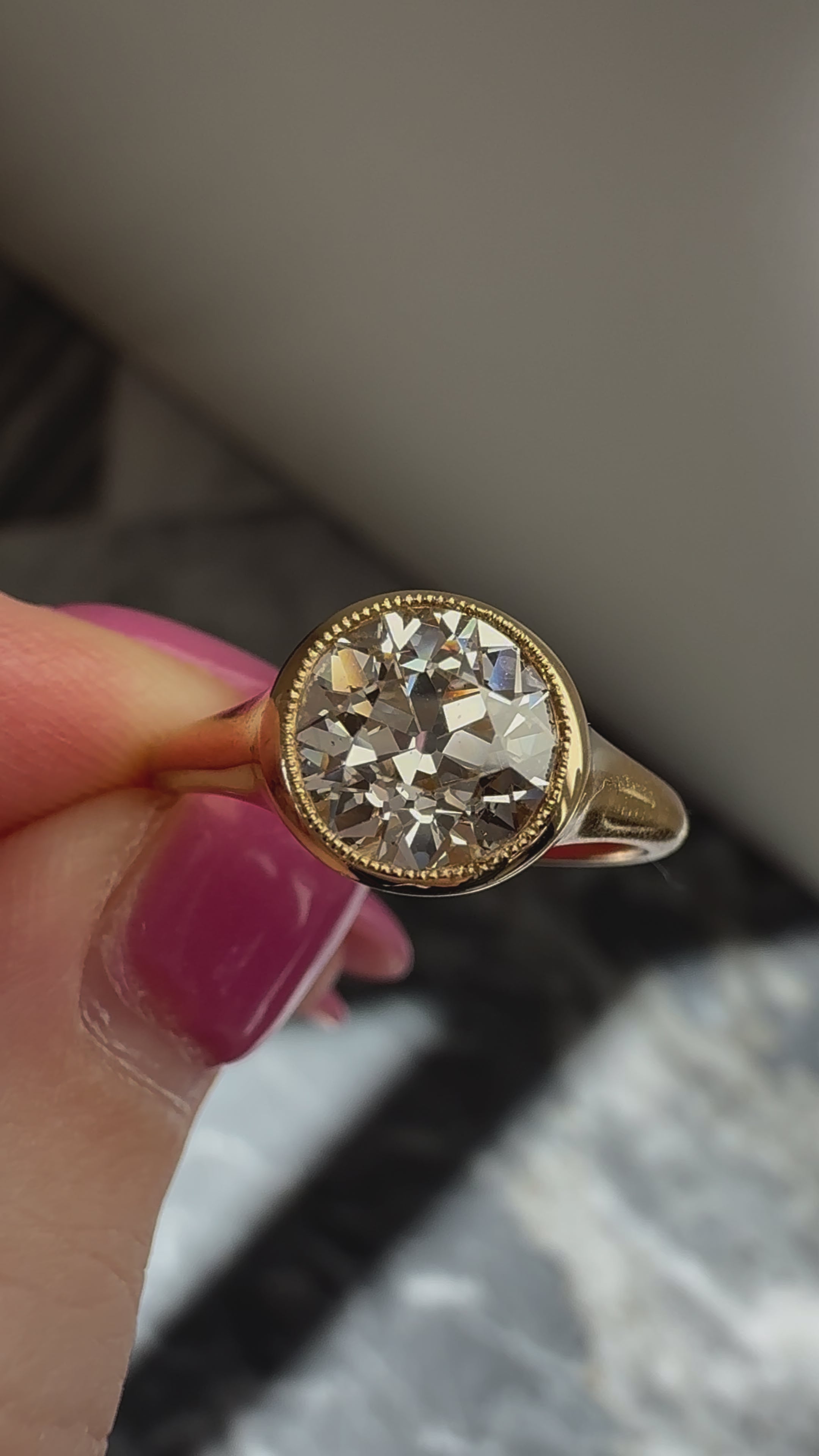 Solitaire Old European cut diamond Rings