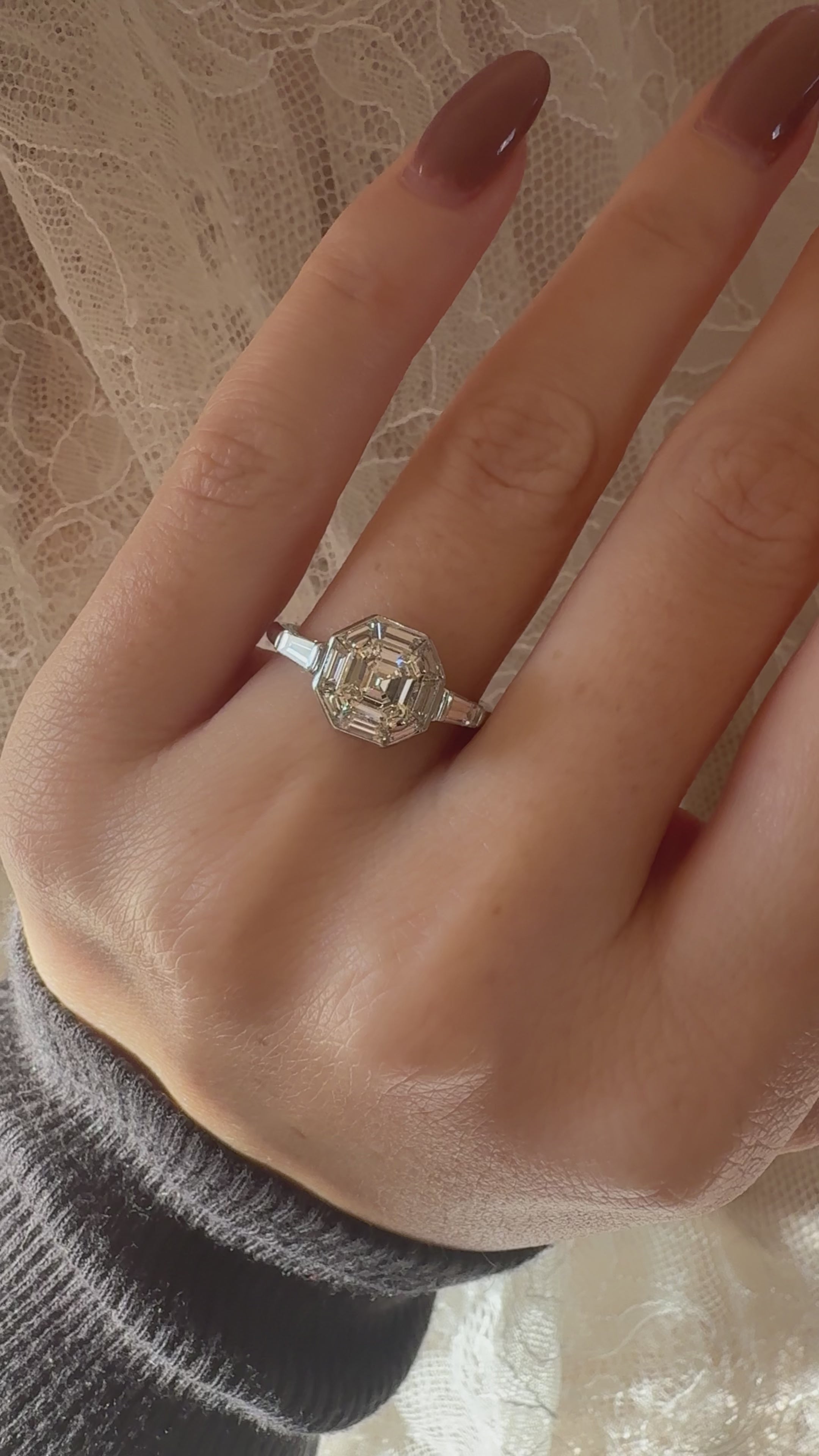  videos and images of vintage Rings-Step  cut diamond Rings