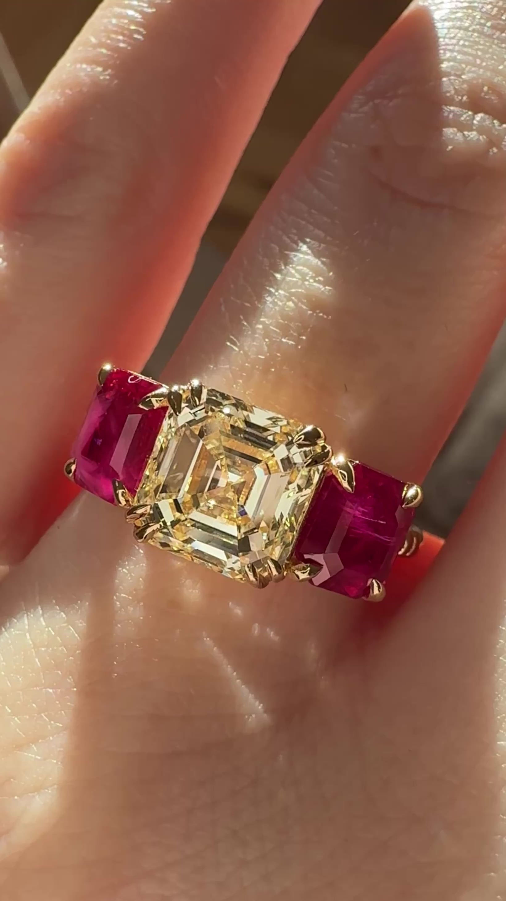 Step  cut diamond Rings