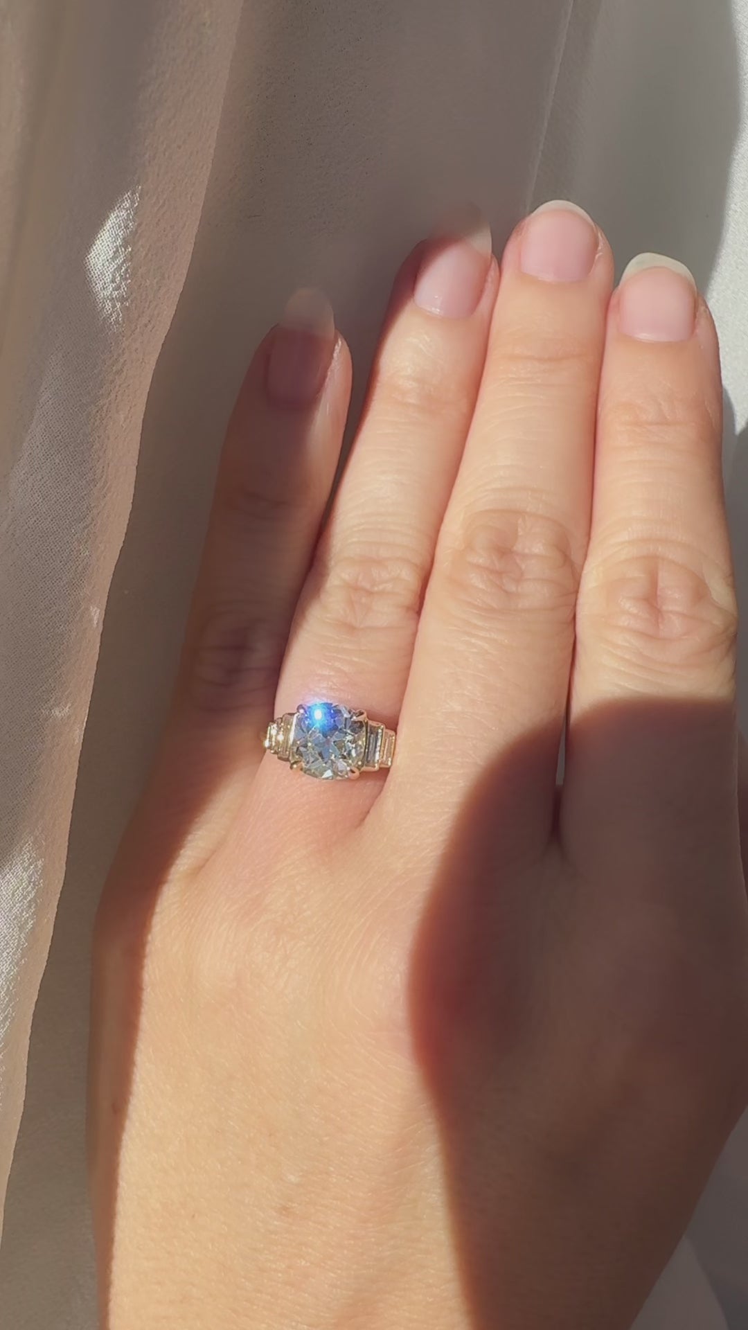 Solitaire Old Mine cut diamond Rings