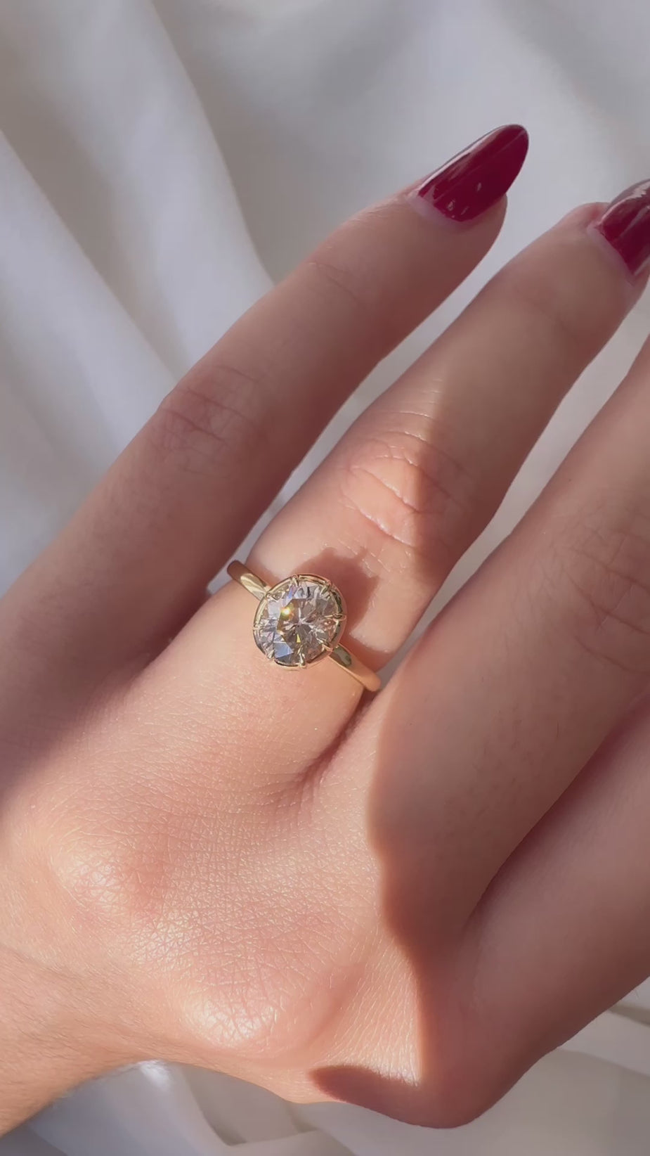 1 Carat Oval Shaped Diamond Collet-Set in 18kt Yellow Gold – Andria ...