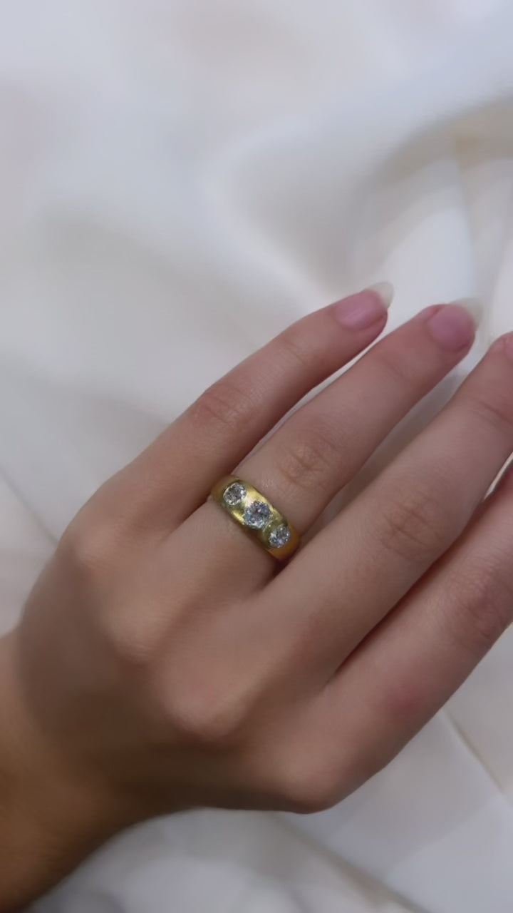 diamond in yellow gold setting