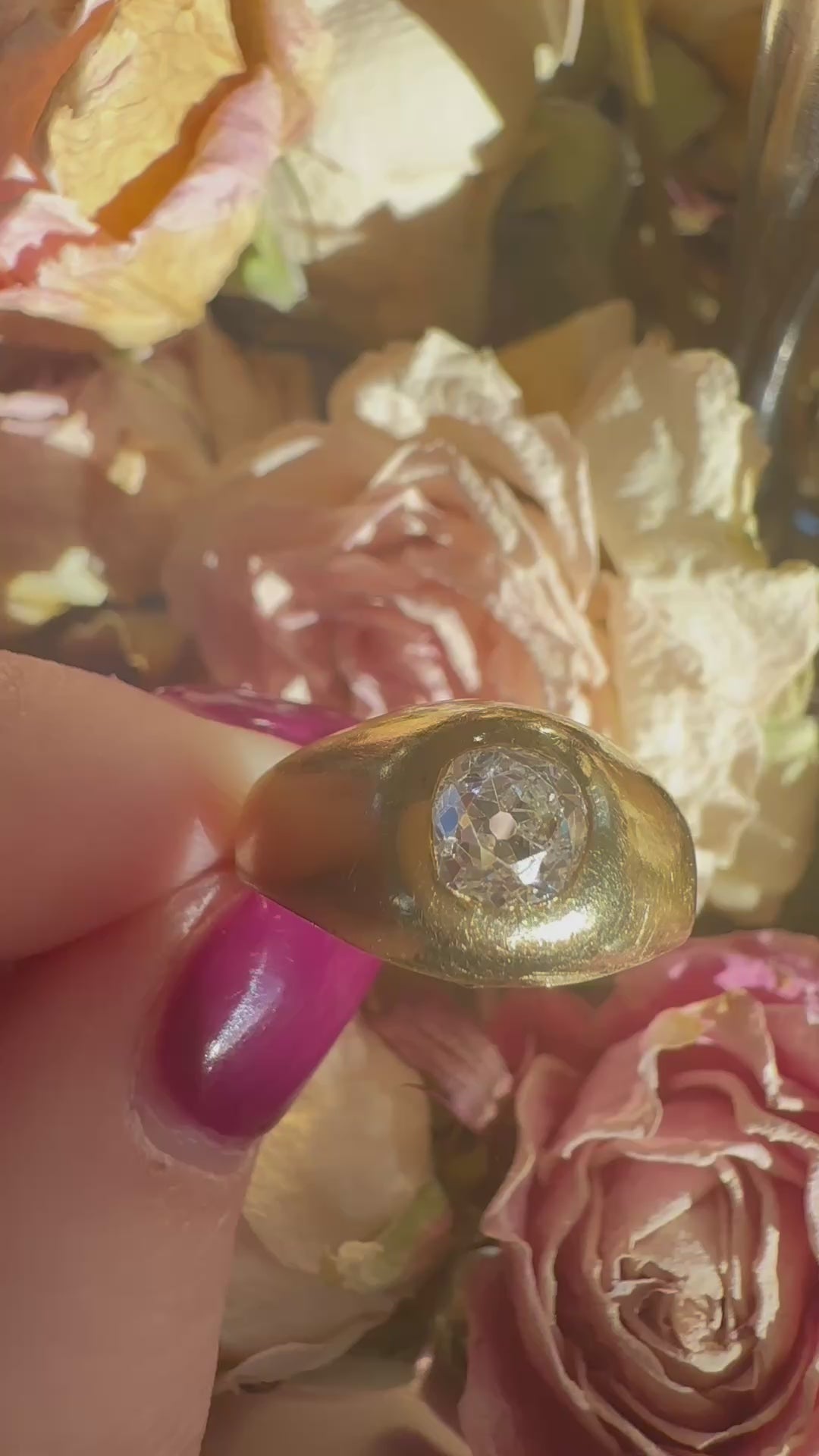 diamond in yellow gold setting