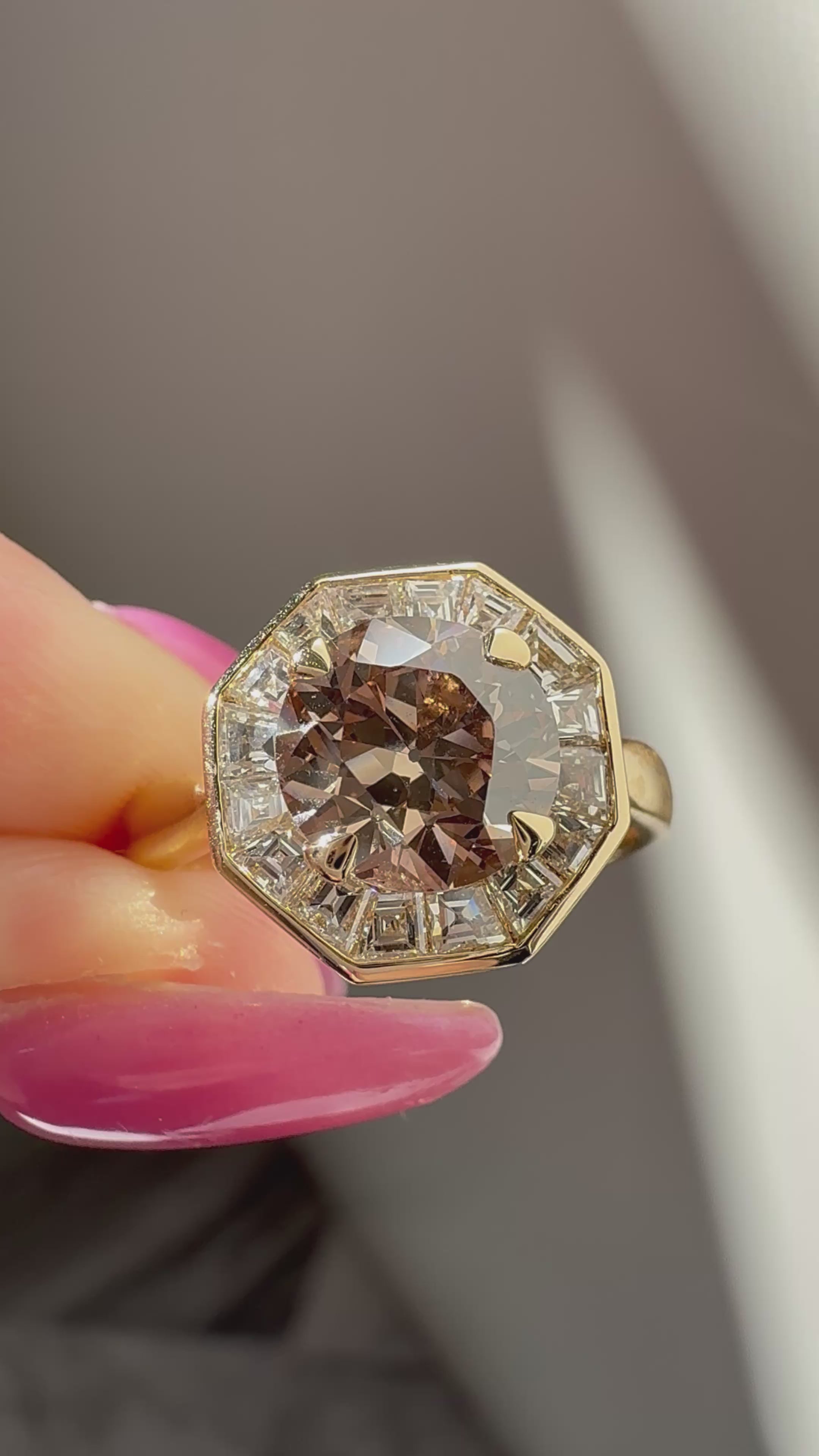 Transitional cut diamond Rings