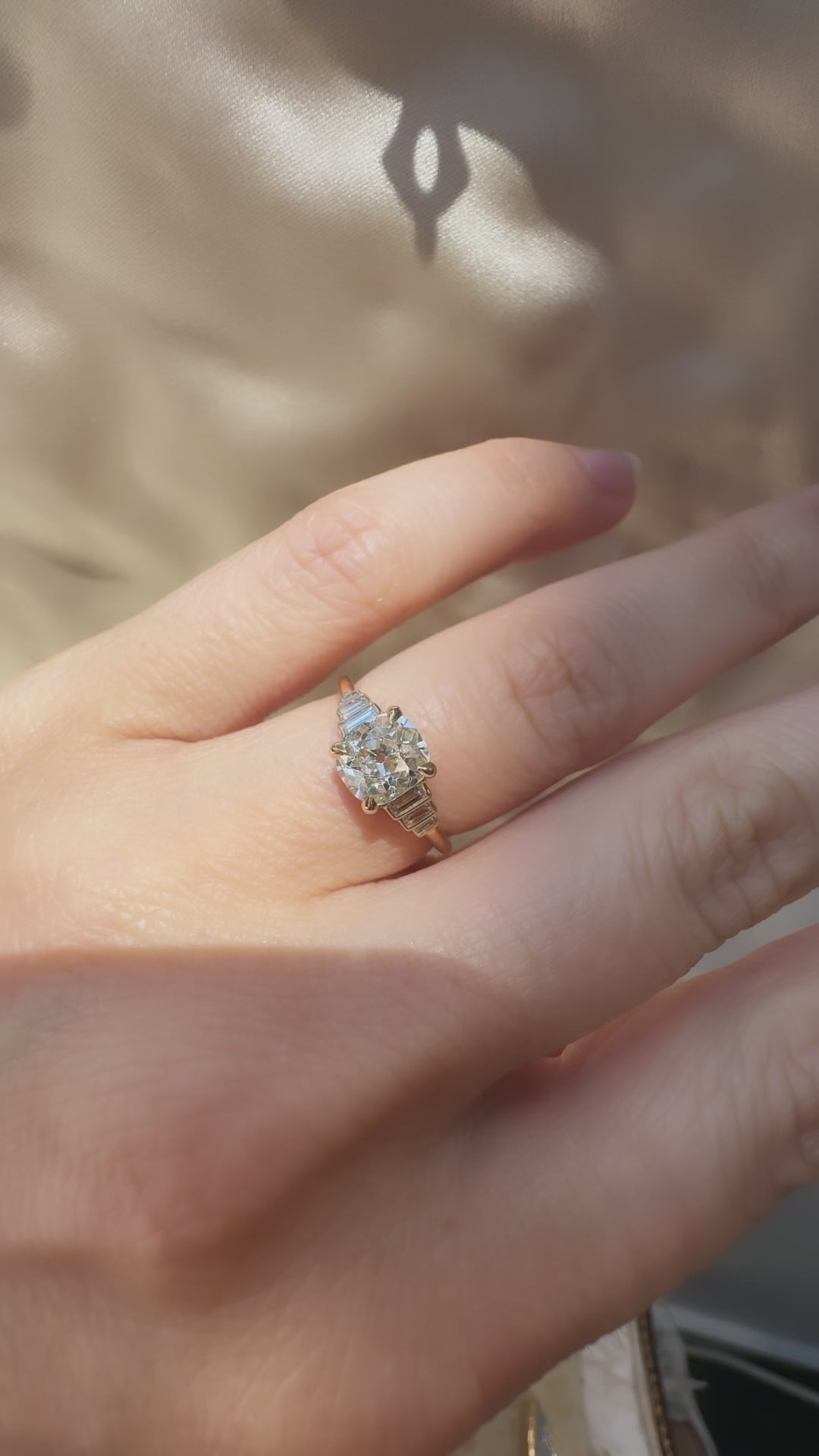 j-k-l color, vs clarity diamond in yellow gold setting