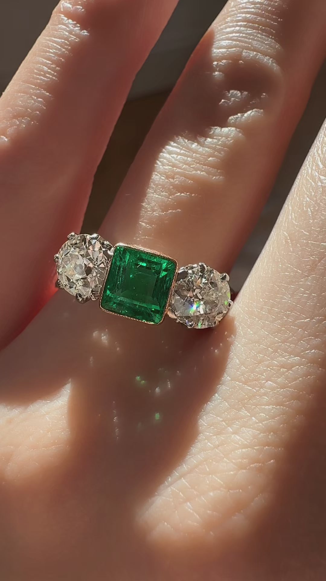  videos and images of vintage Rings-Solitaire Band Step  cut diamond Rings