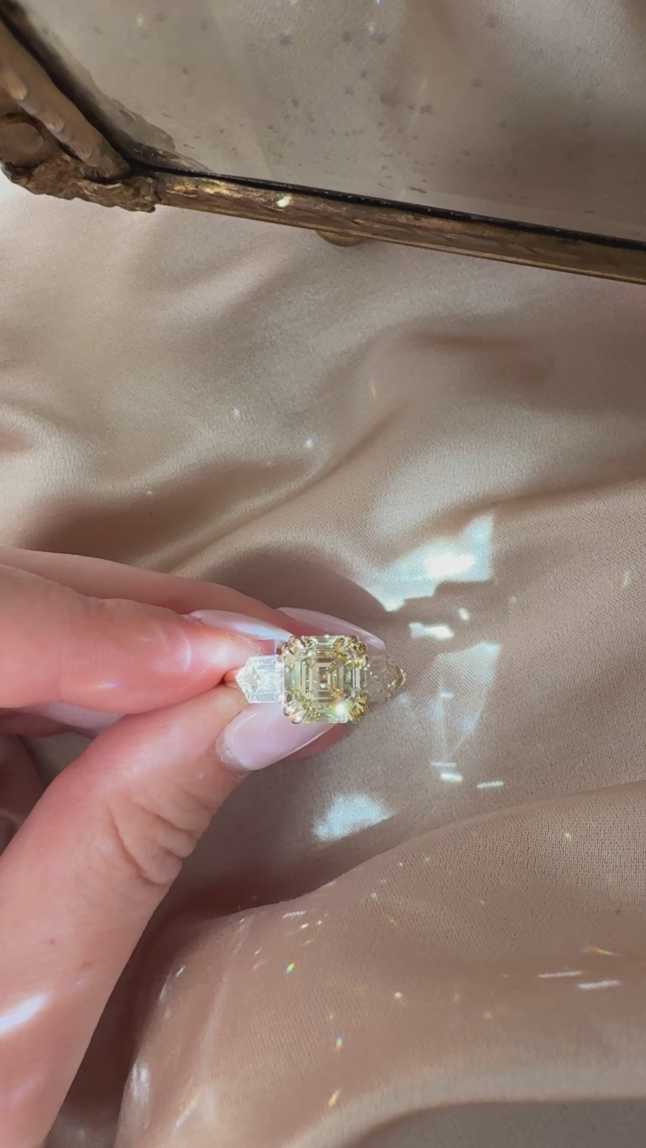  videos and images of vintage Rings-Solitaire Step  cut diamond Rings