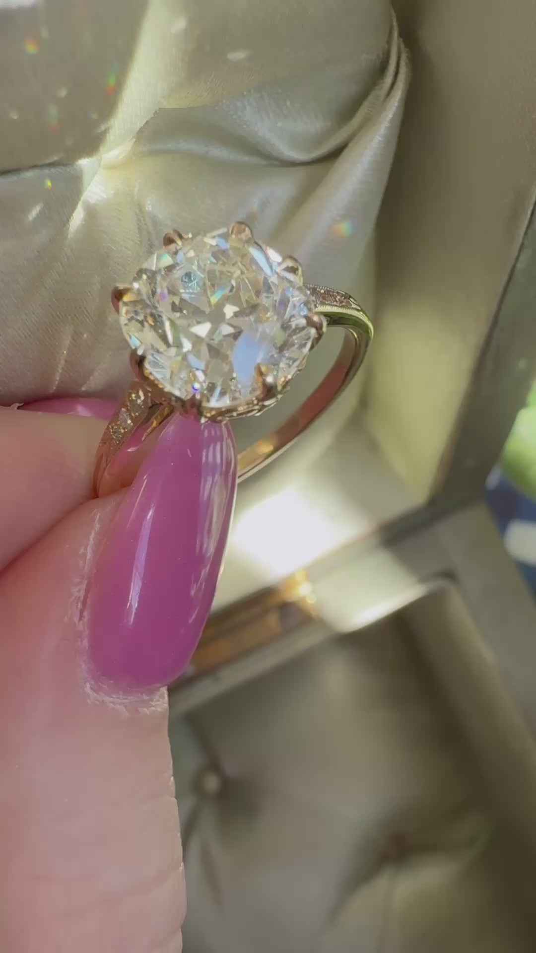 Solitaire Old Mine cut diamond Rings