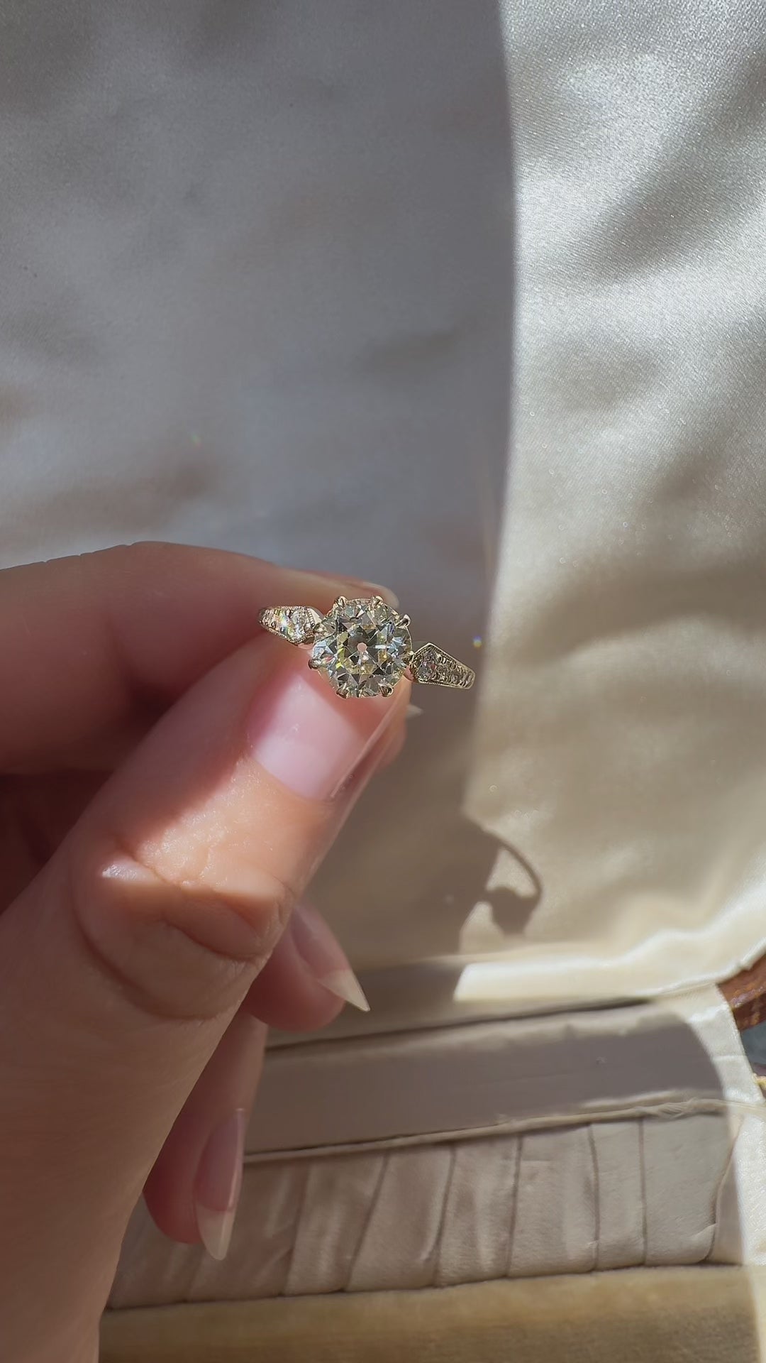 j-k-l color, vs clarity diamond in yellow gold setting