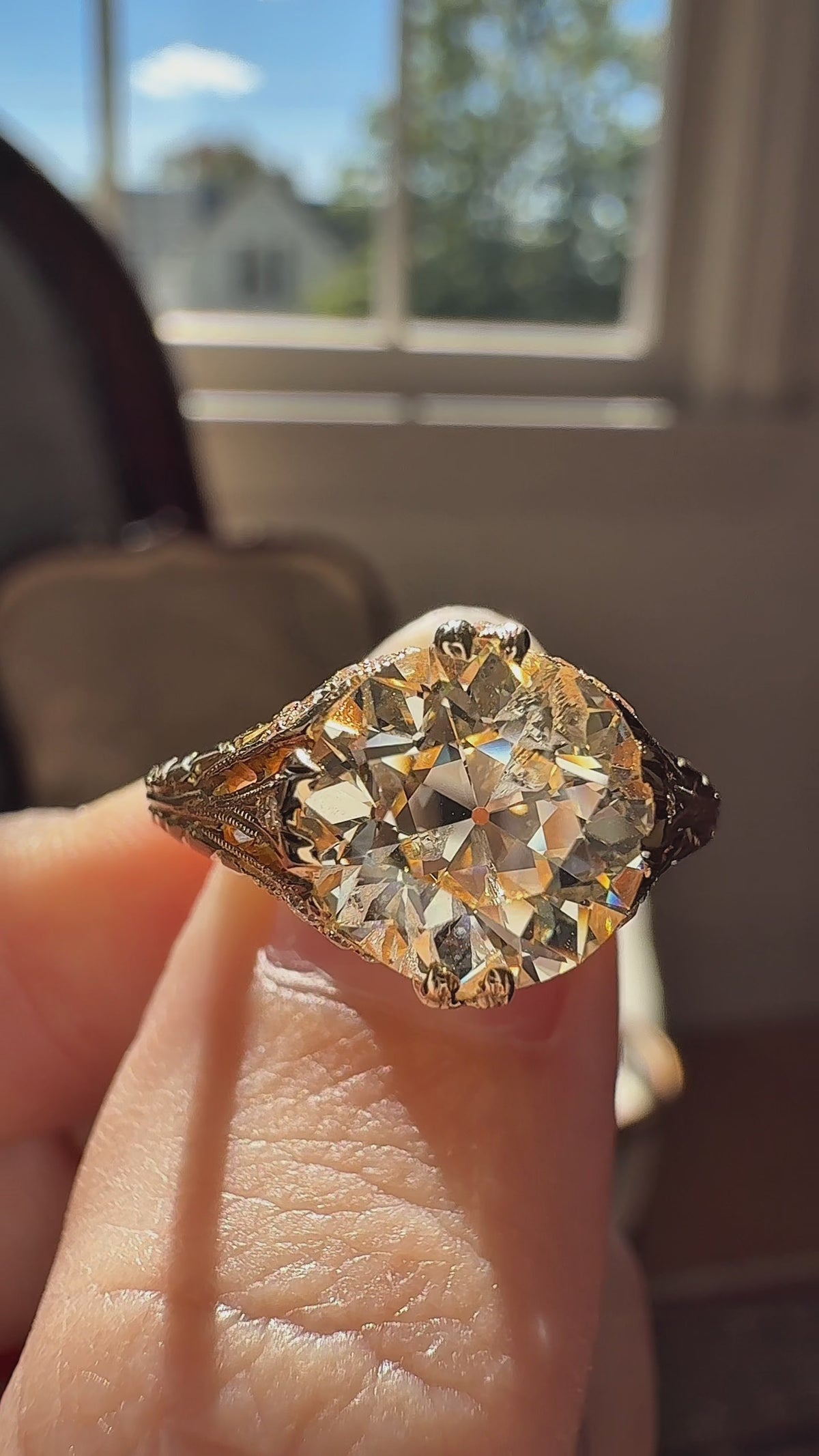 Old European cut diamond Engagement Rings