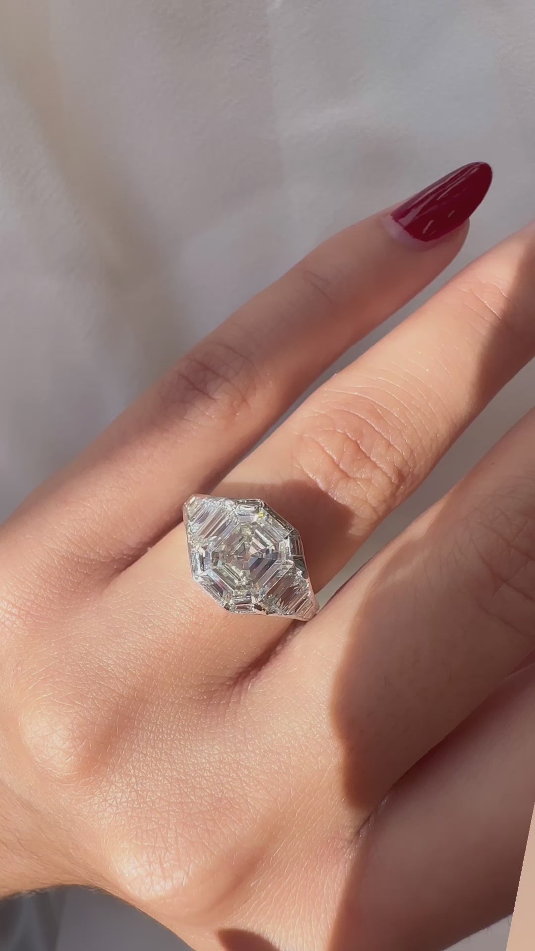 Solitaire Step  cut diamond Rings