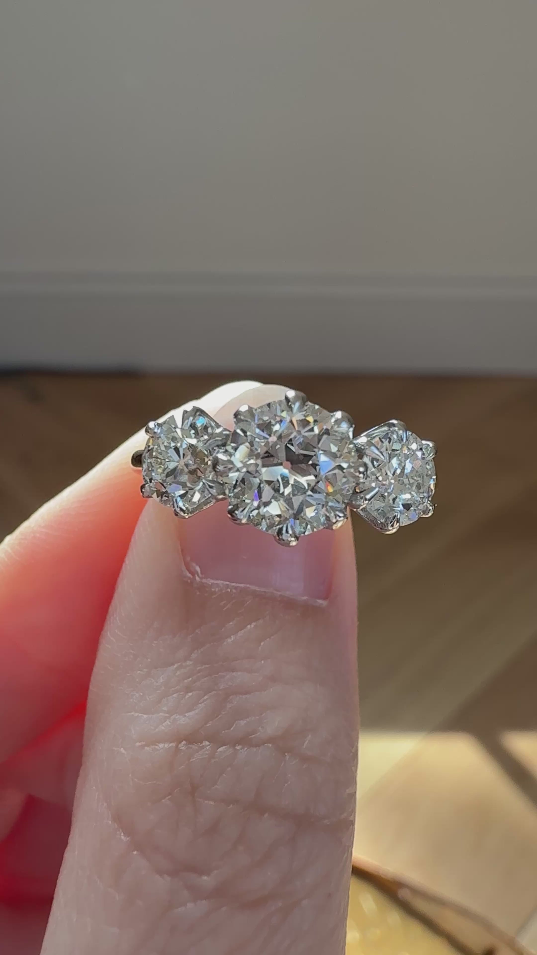 Solitaire Band Old European cut diamond Rings