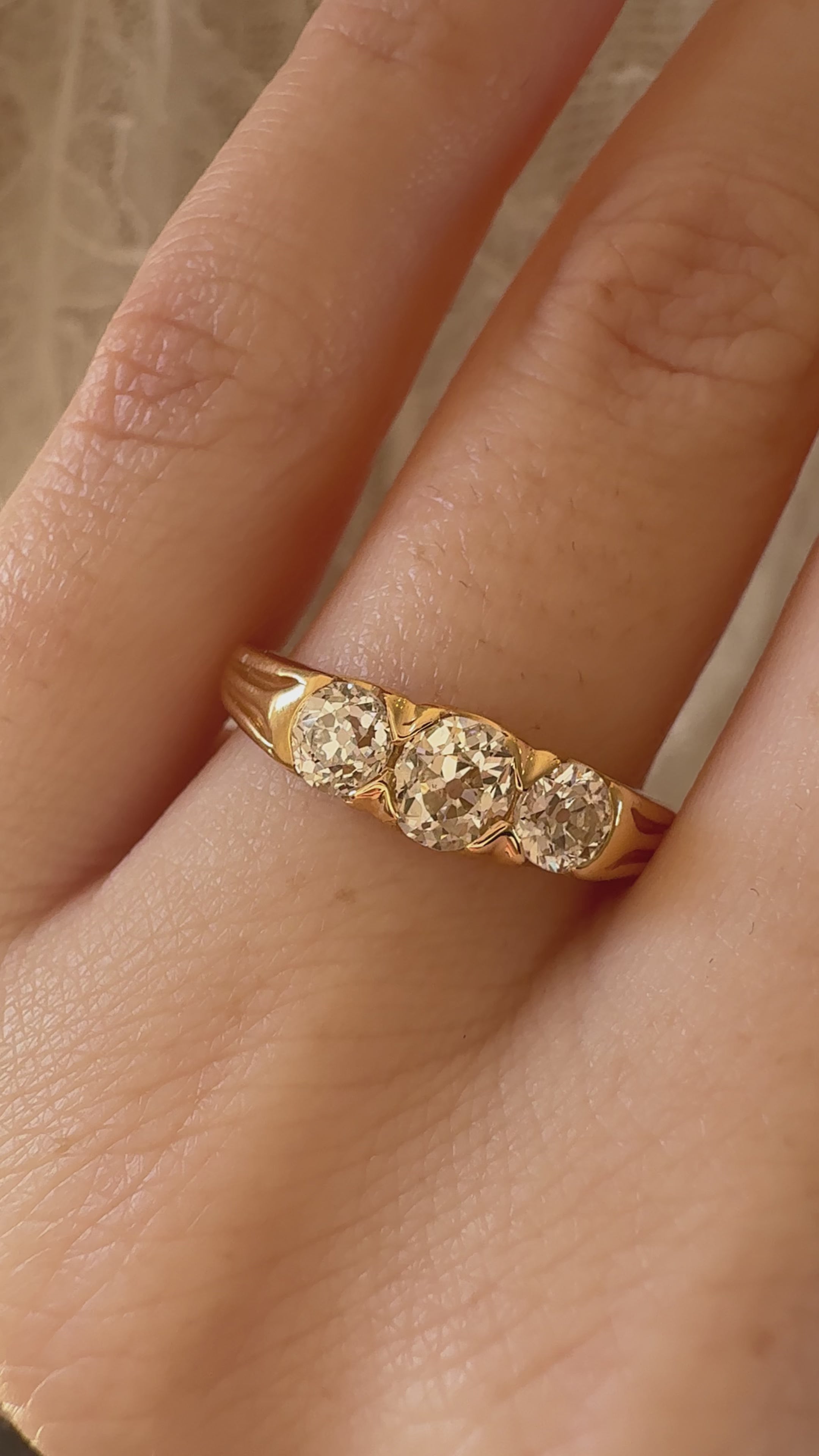 j-k-l color, vs clarity diamond in yellow gold setting