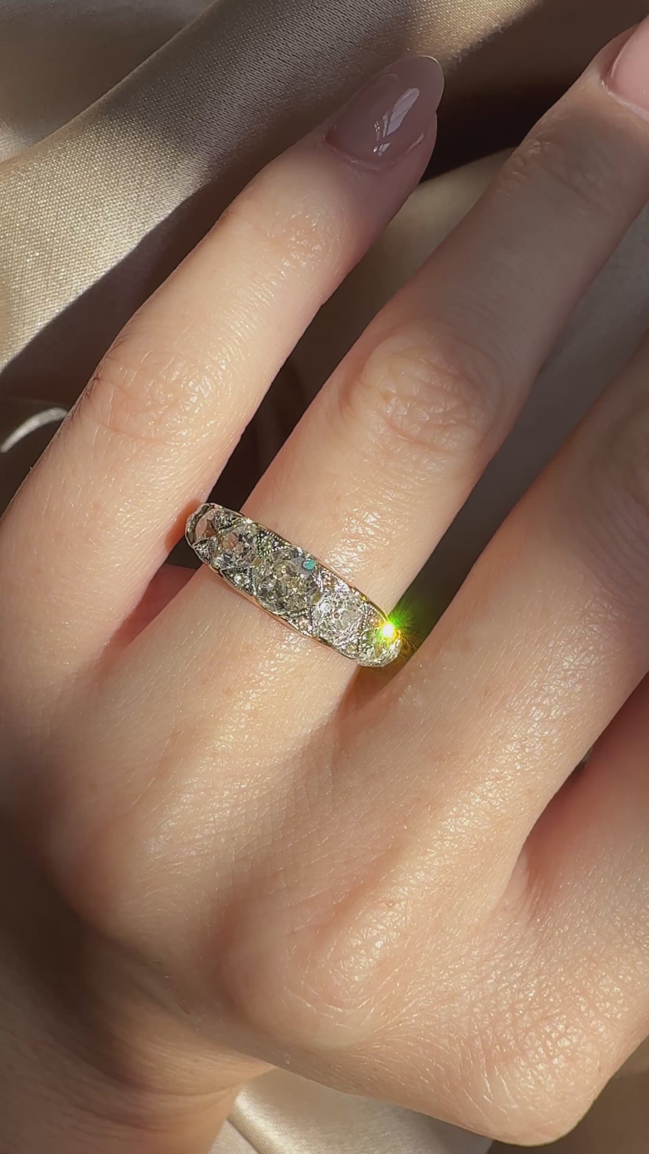 j-k-l color, vs clarity diamond rings in two-tone setting