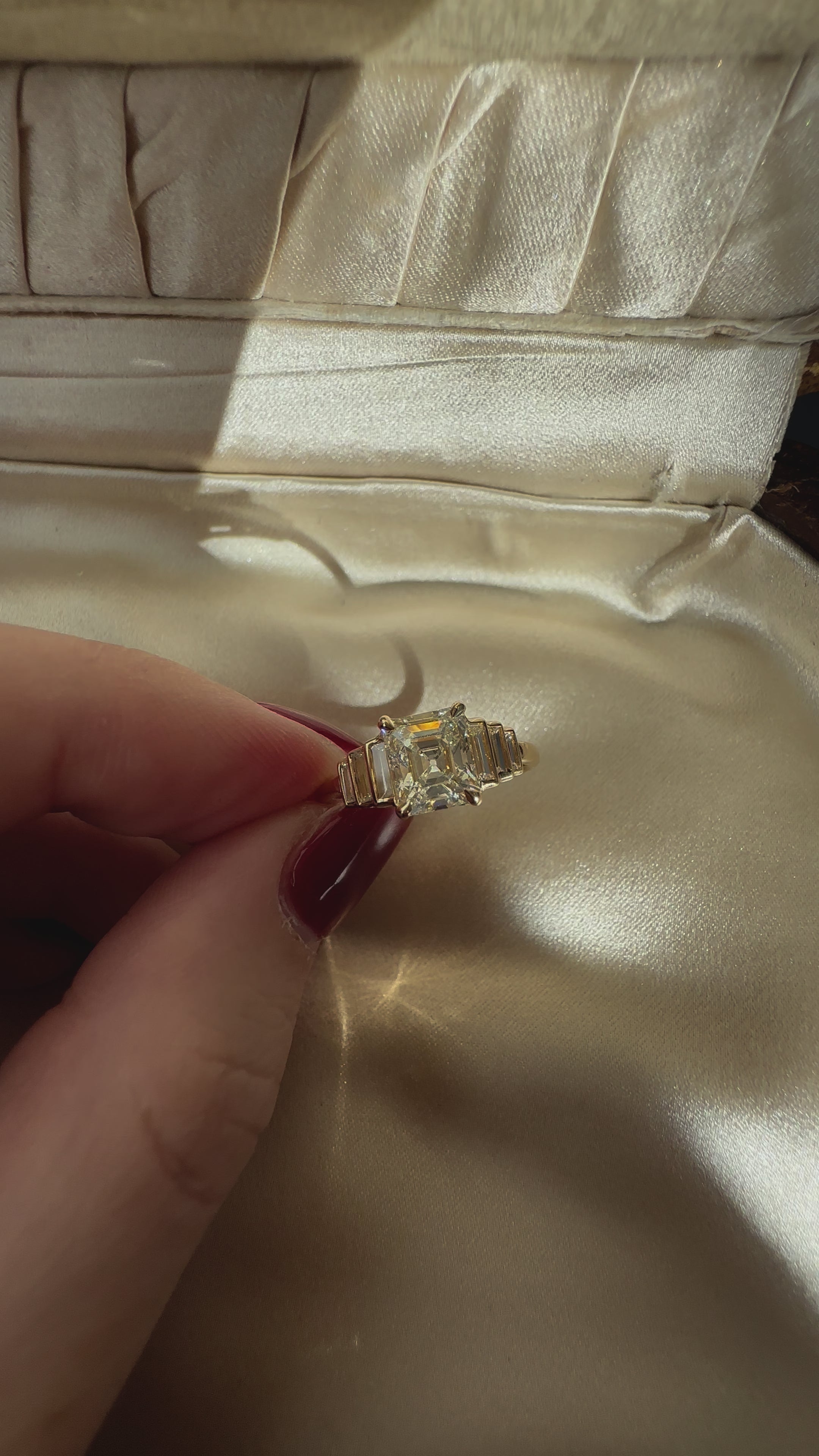 Solitaire Step  cut diamond Rings