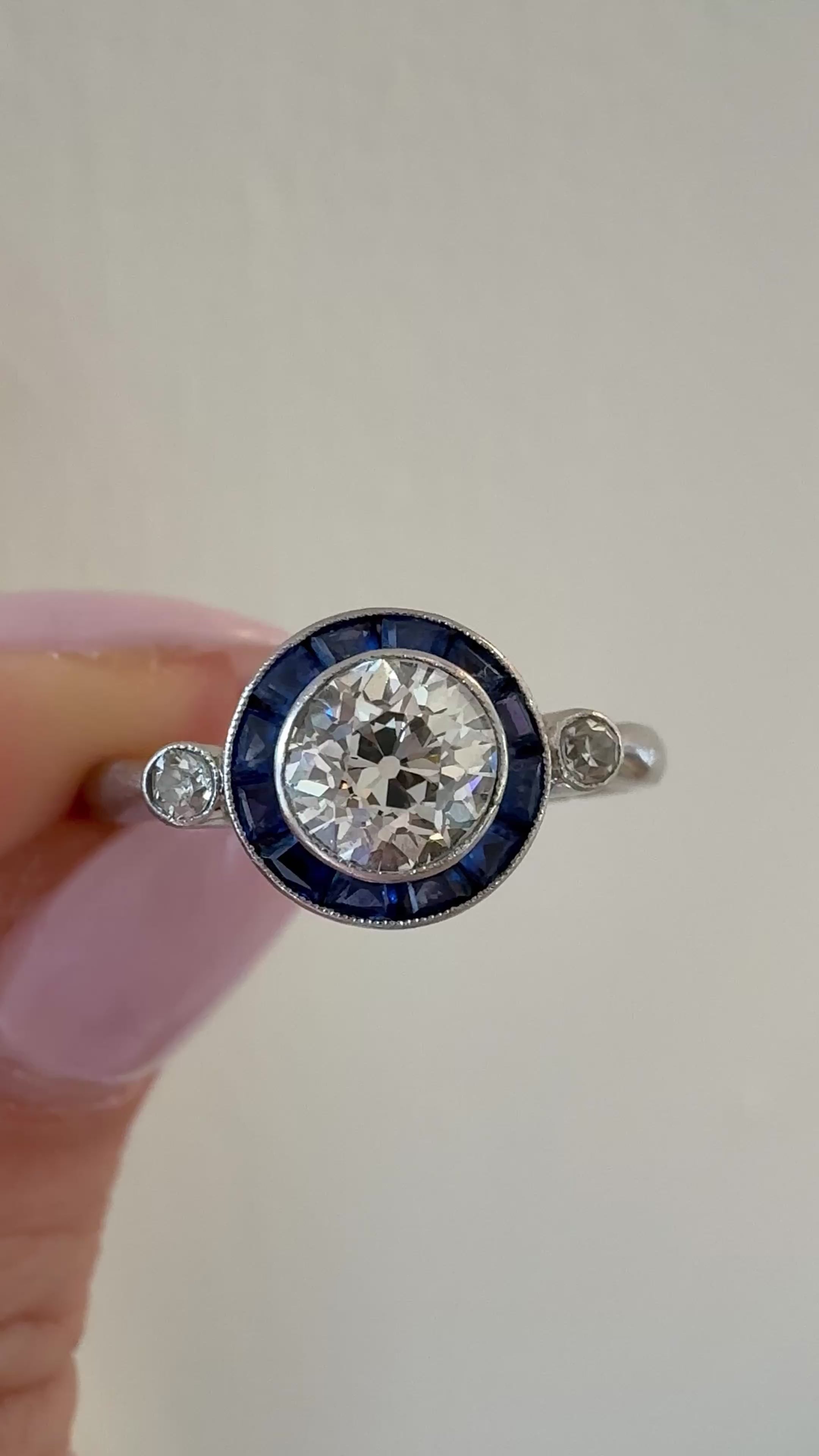 Solitaire Old Mine cut diamond Rings