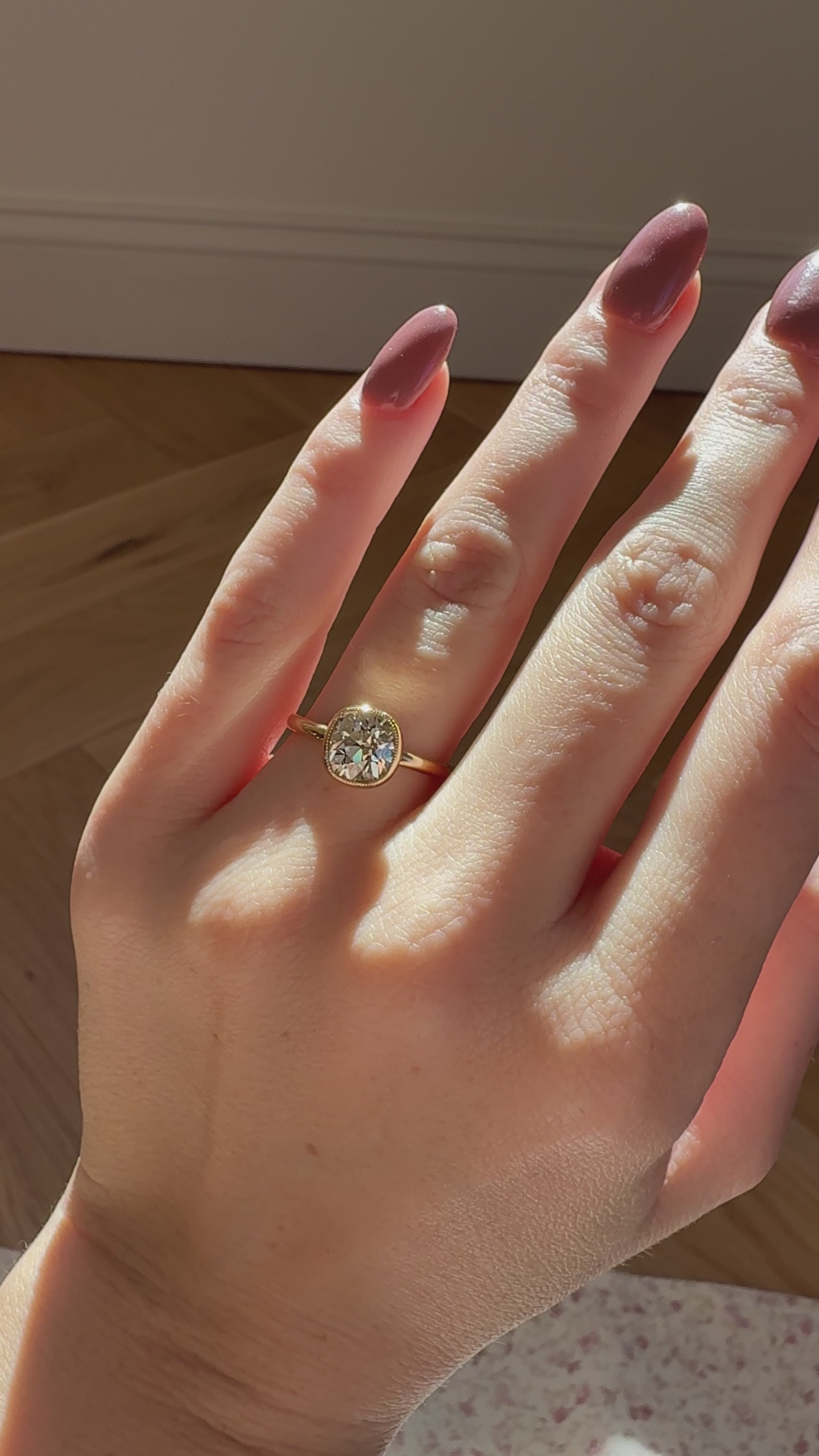 j-k-l color, vs clarity diamond in yellow gold setting