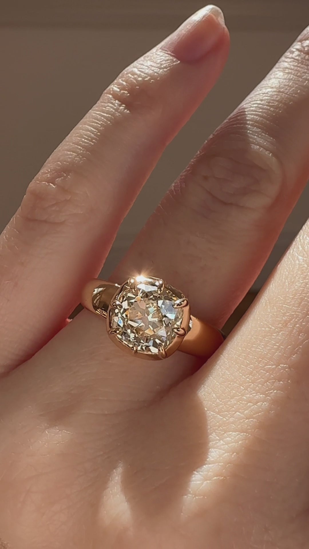  videos and images of vintage Rings-Solitaire Band Old Mine cut diamond Rings