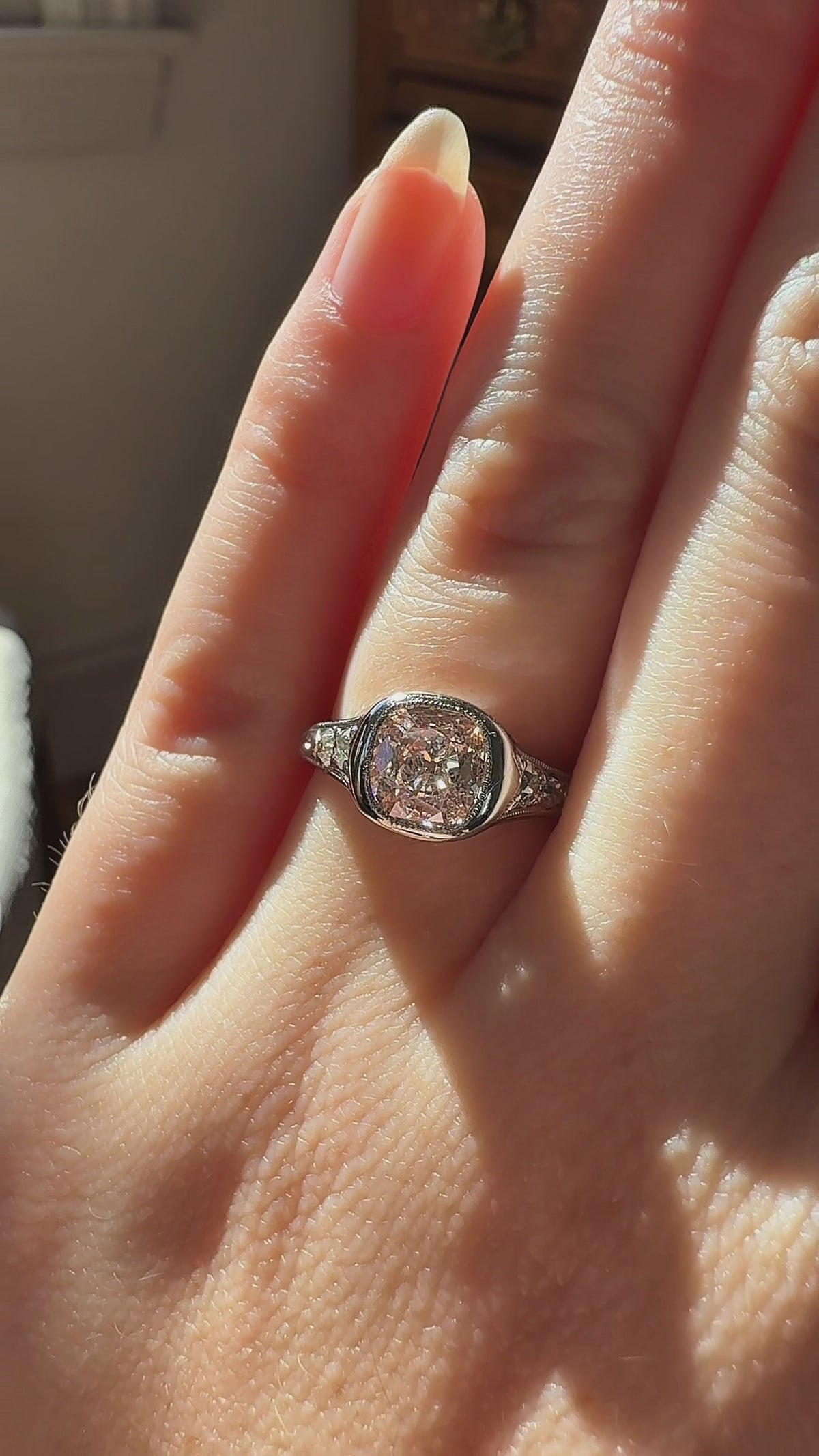  videos and images of vintage Engagement Rings-Old Mine cut diamond Engagement Rings