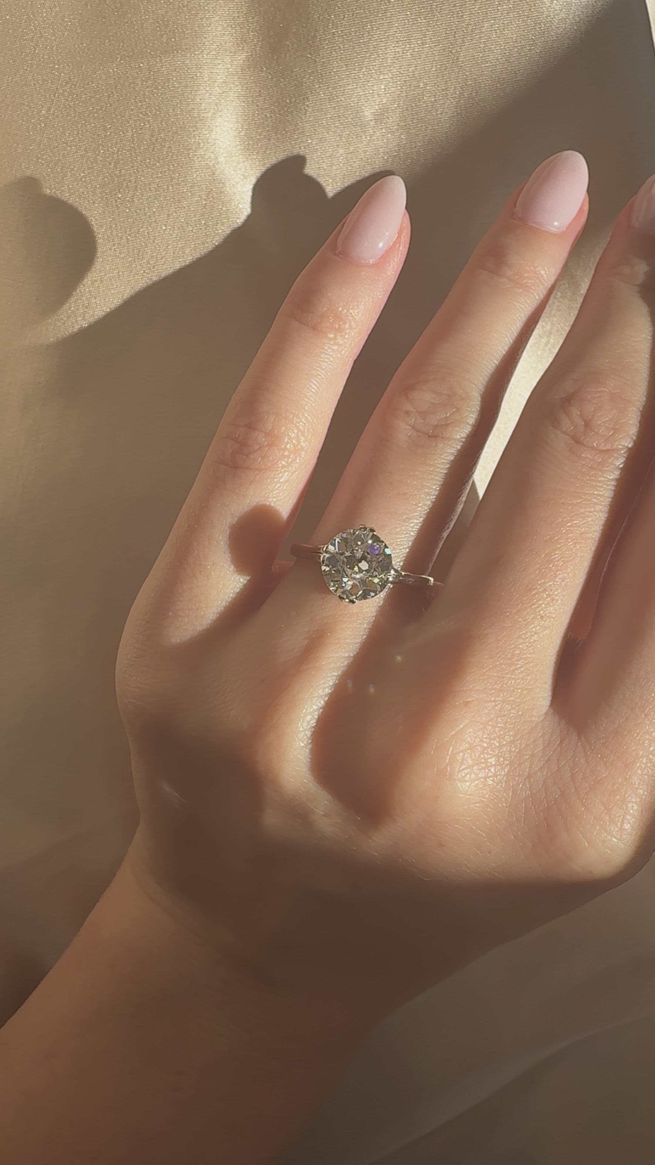 Solitaire Old European cut diamond Rings