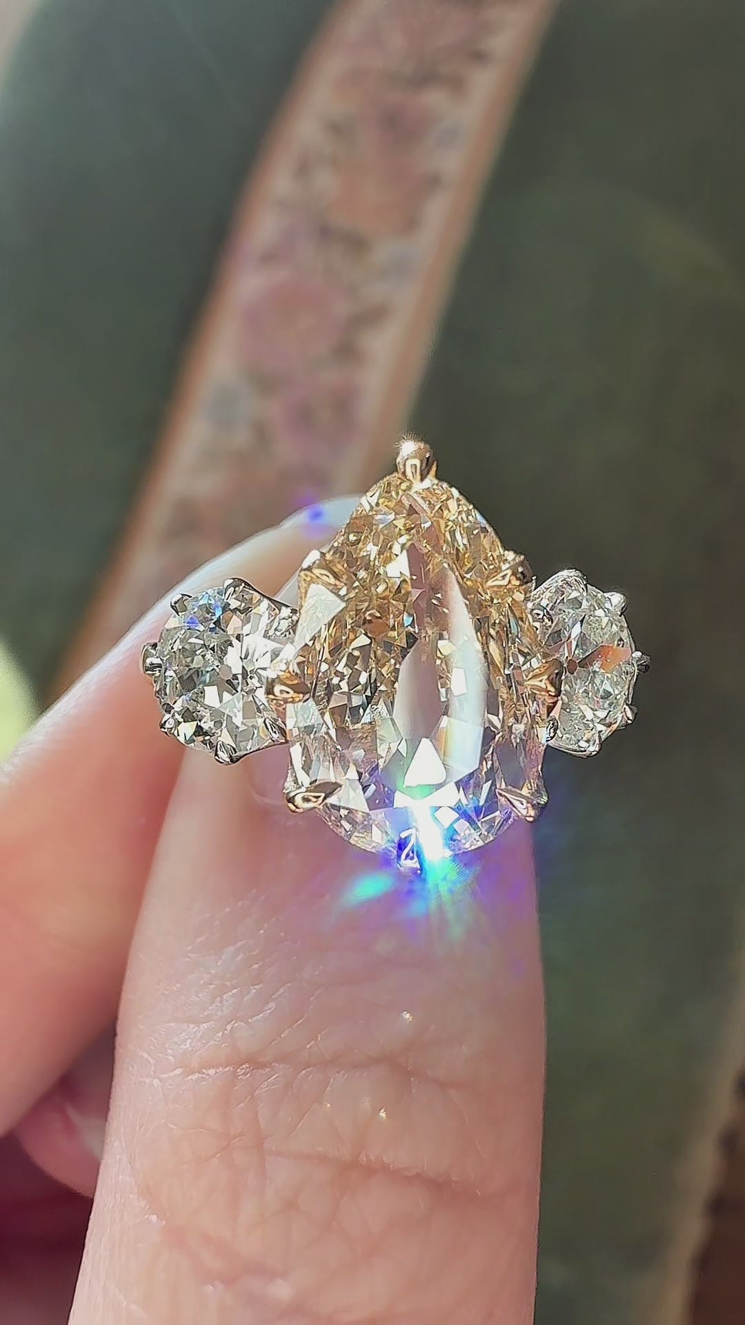 Pear cut diamond Rings