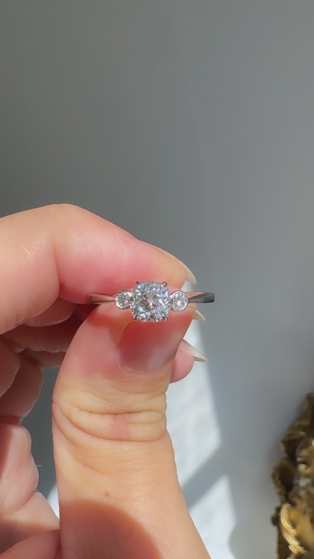 g-h-i color, si-i clarity diamond in platinum setting