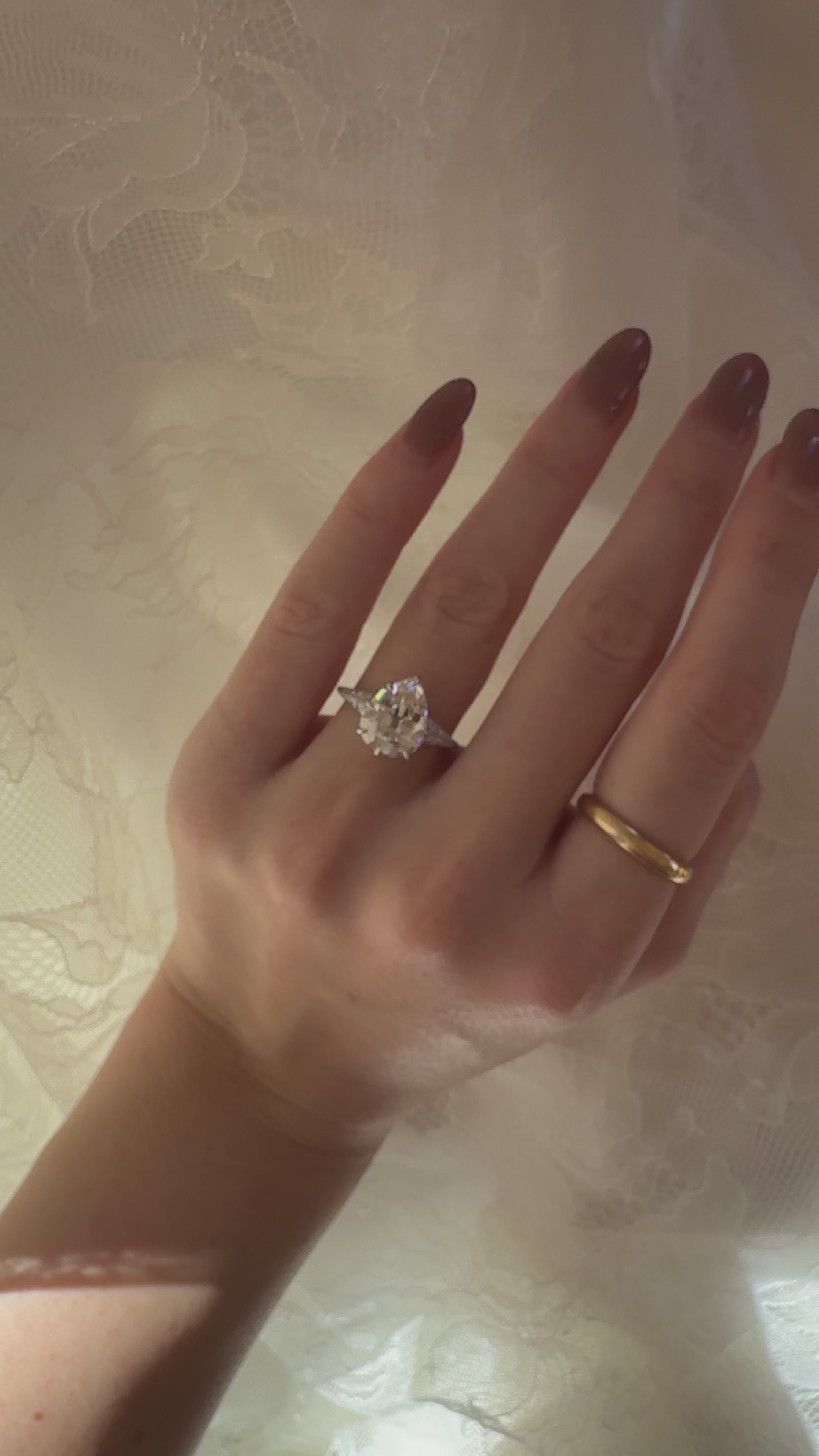  videos and images of vintage Rings-Pear cut diamond Rings