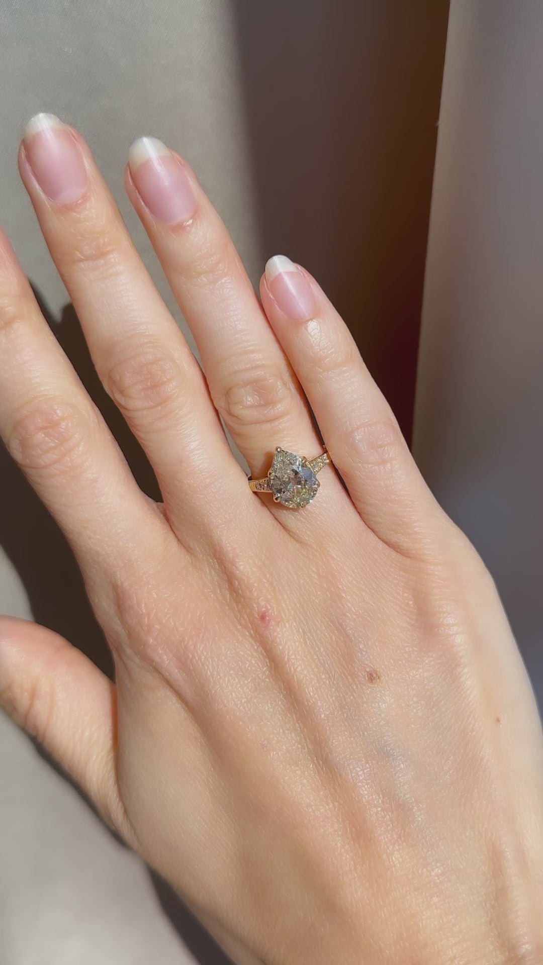 j-k-l color, vvs clarity diamond in yellow gold setting