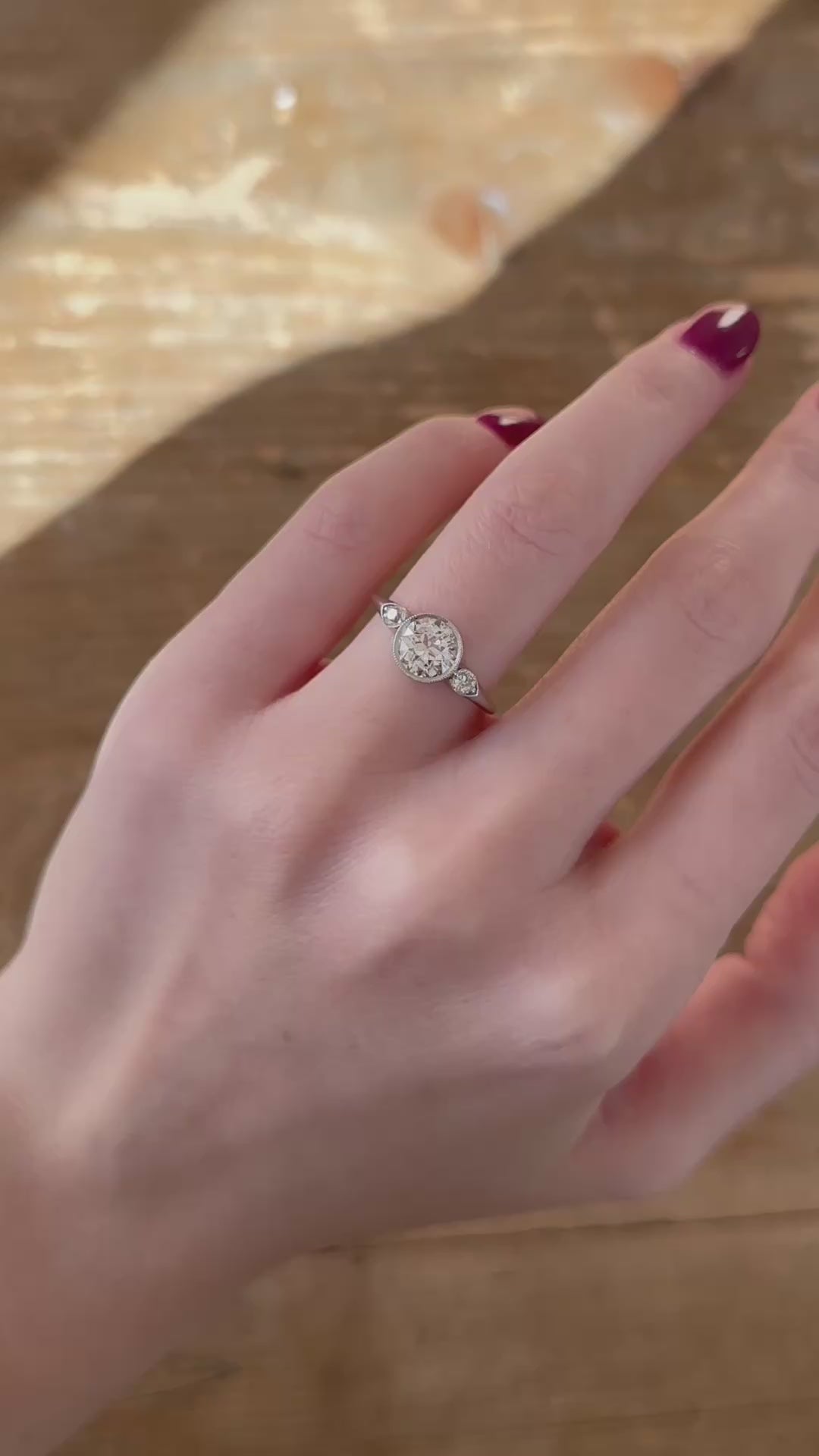 j-k-l color, si-i clarity diamond in platinum setting