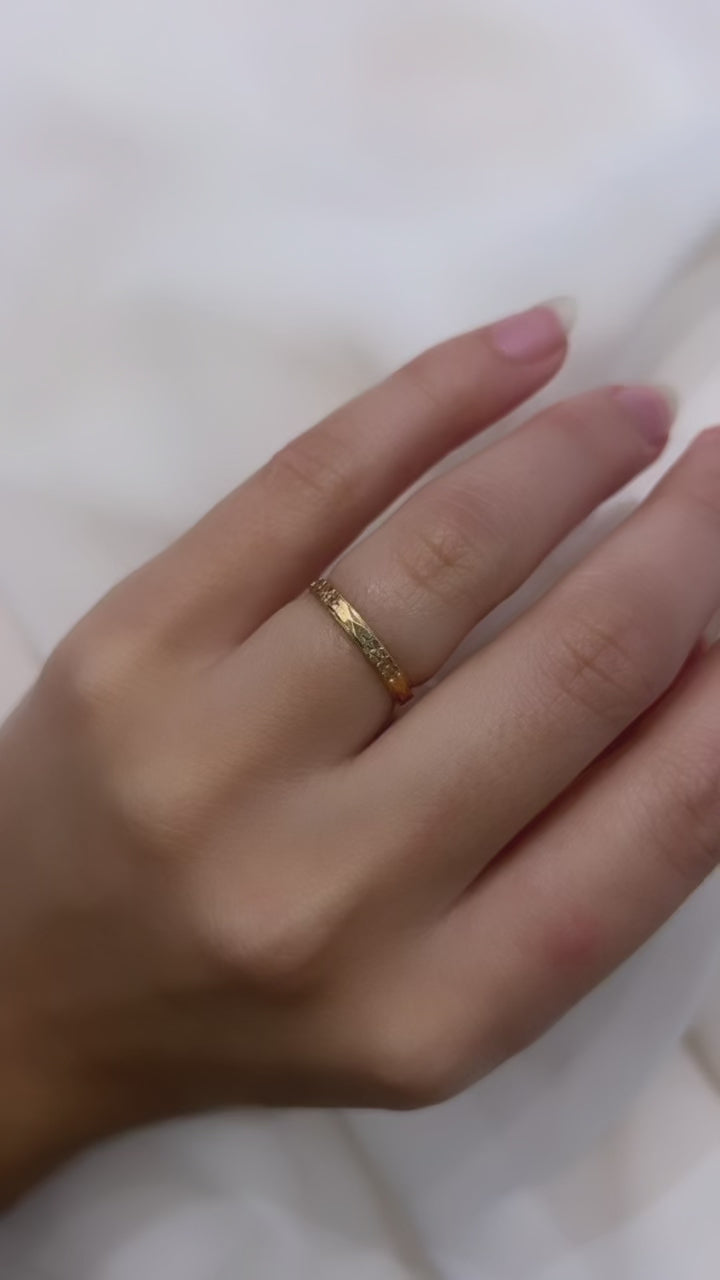 in rose gold setting