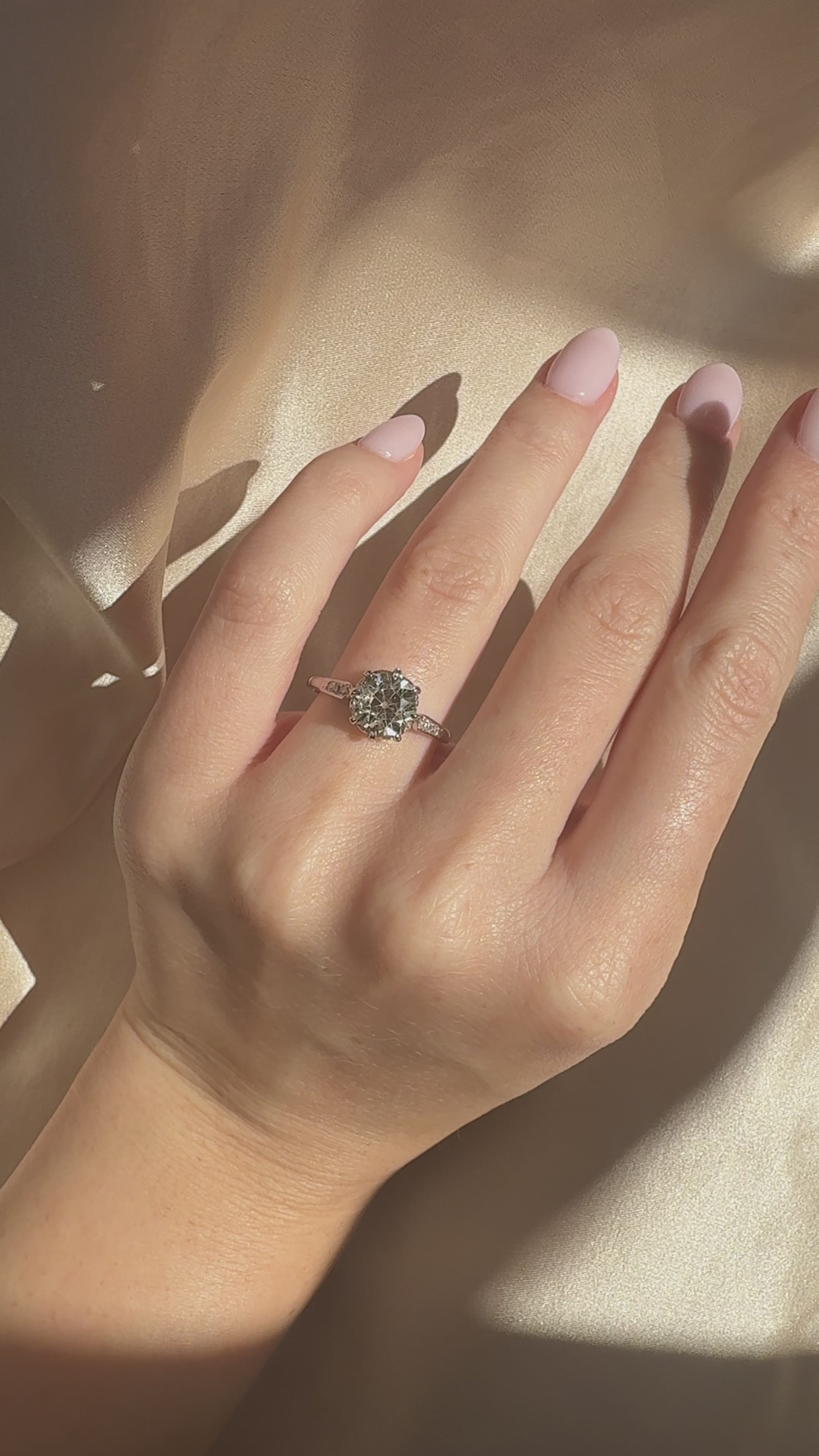 j-k-l color, vs clarity diamond in platinum setting