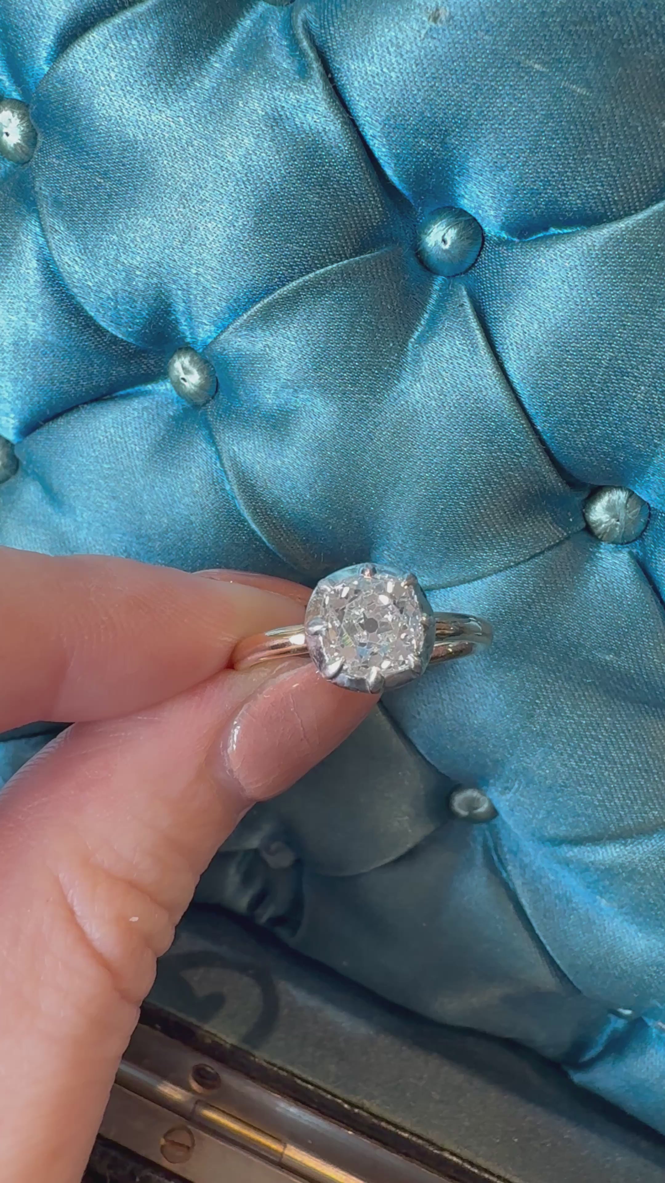 Solitaire Old Mine cut diamond Rings