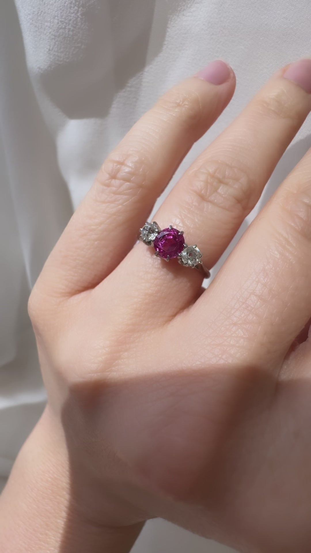 diamond in white gold setting