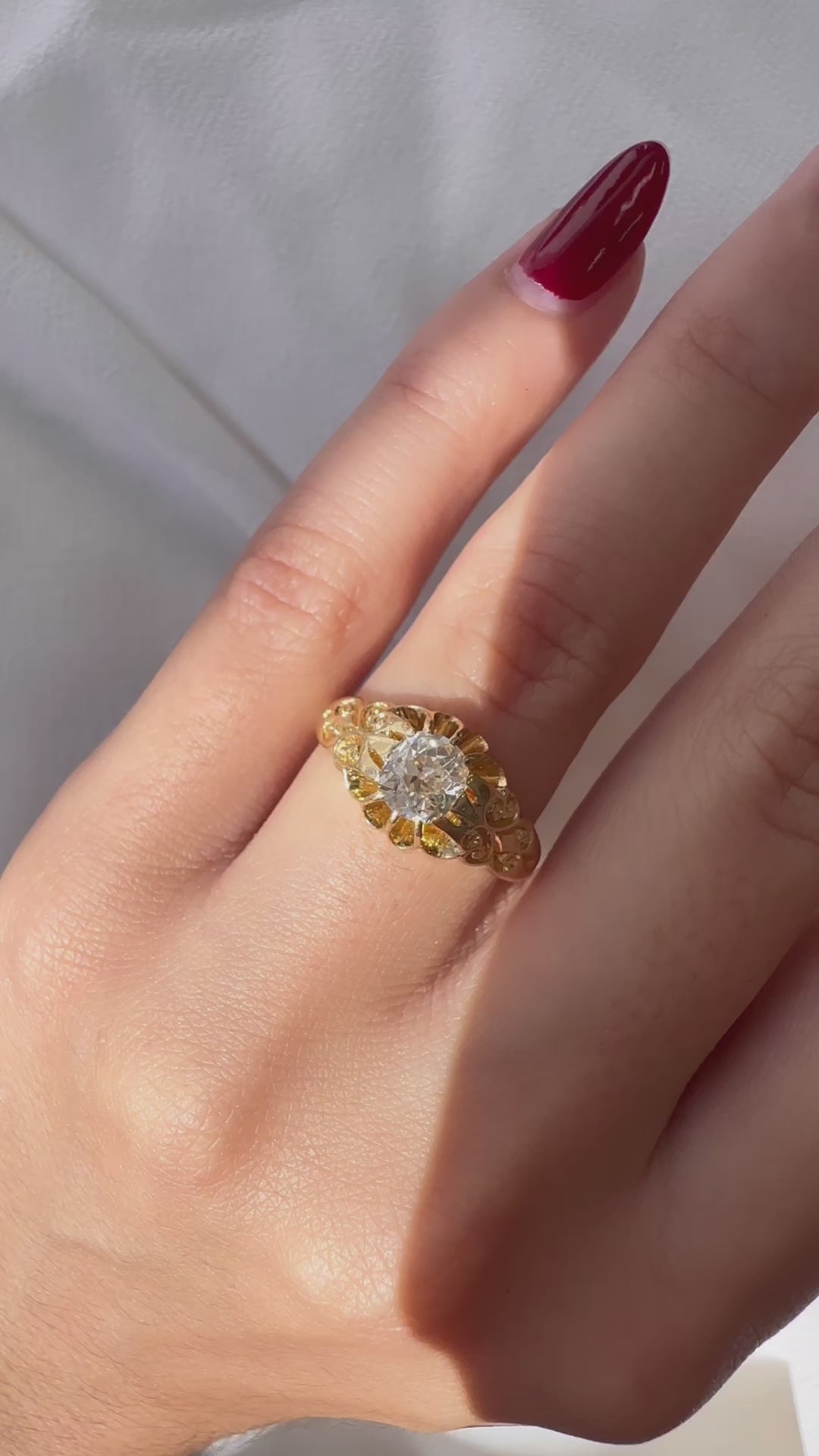  videos and images of vintage Rings-Solitaire Old Mine cut diamond Rings