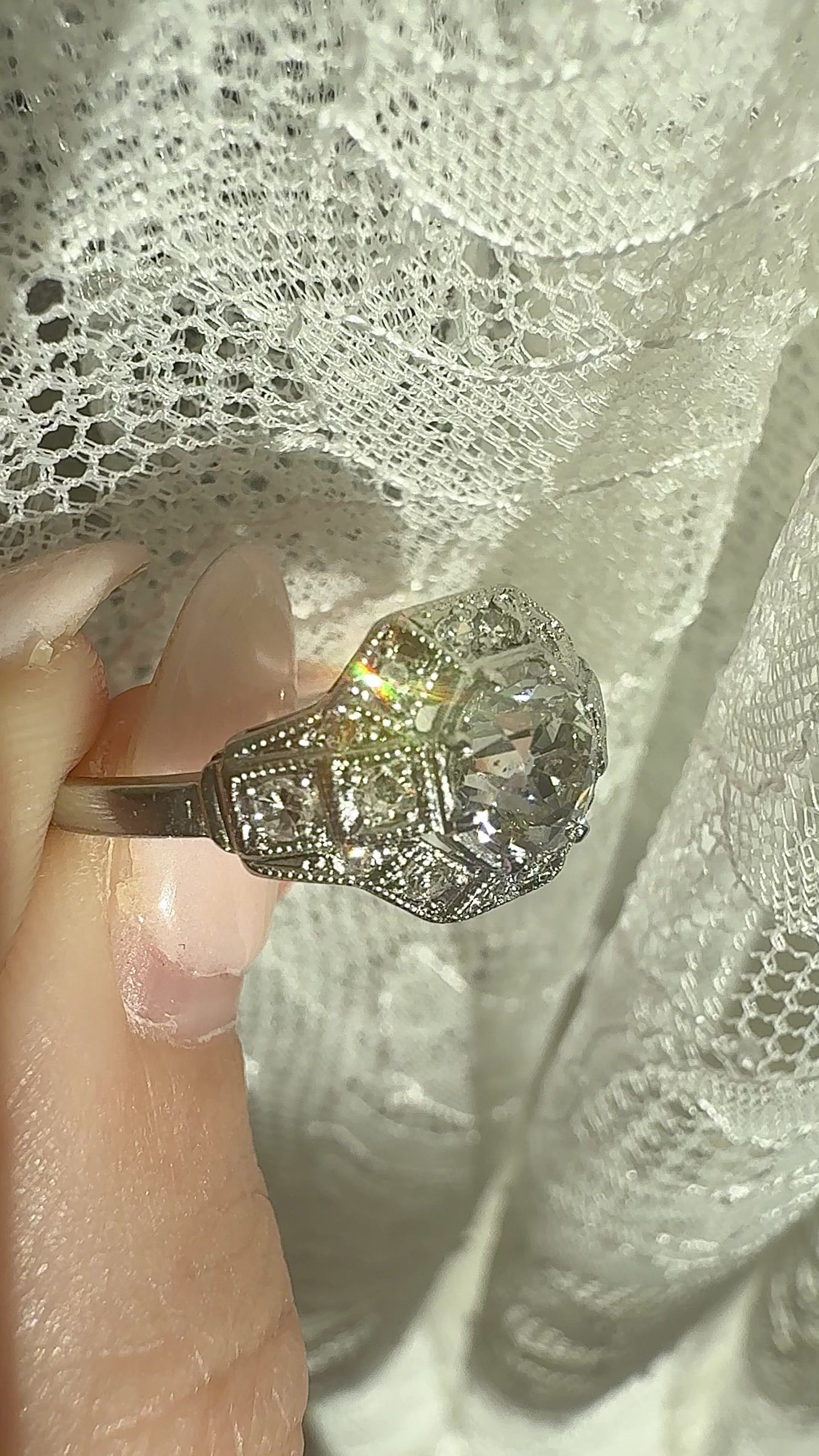 j-k-l color, si-i clarity diamond in platinum setting