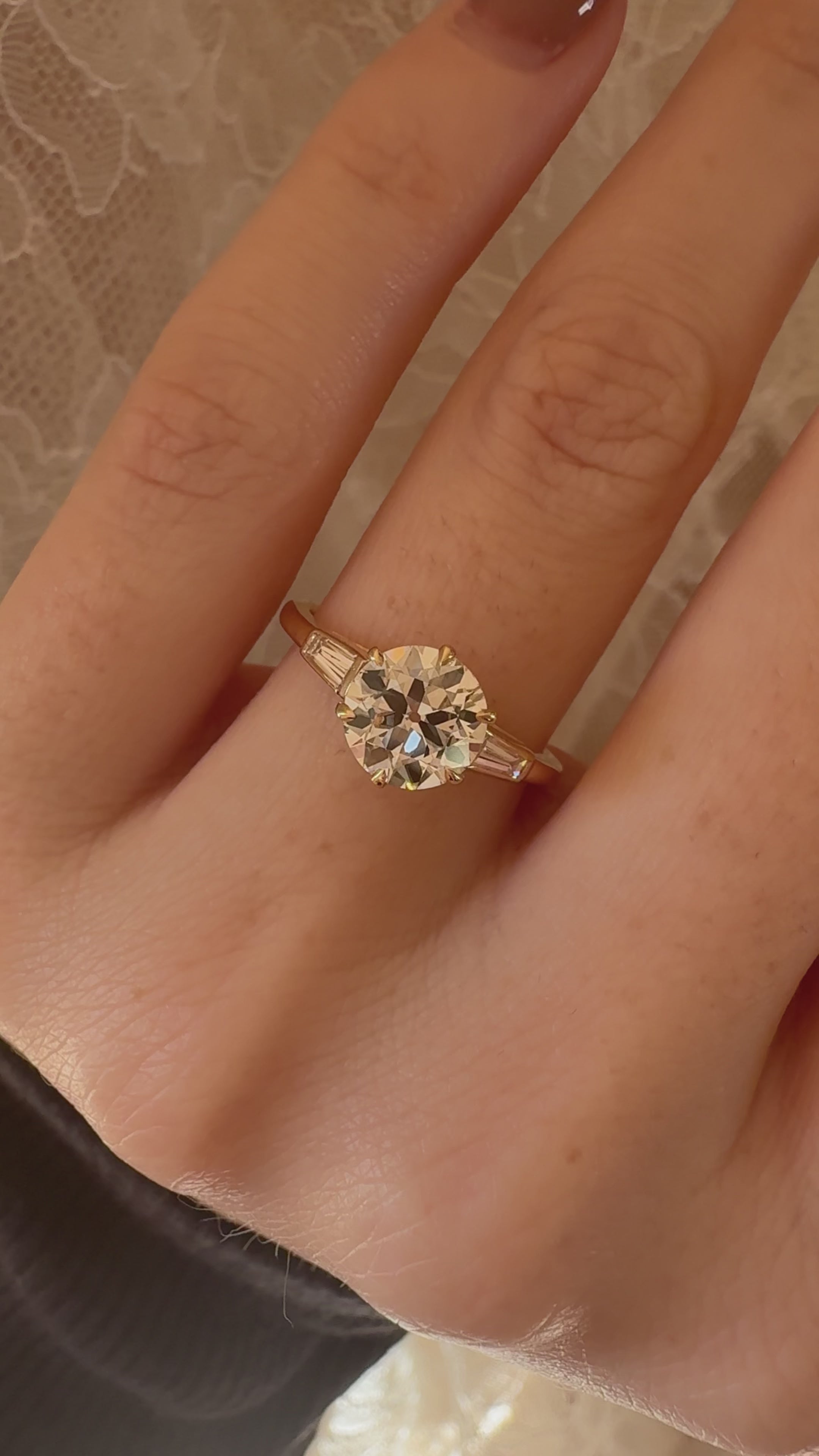 j-k-l color, vs clarity diamond in yellow gold setting