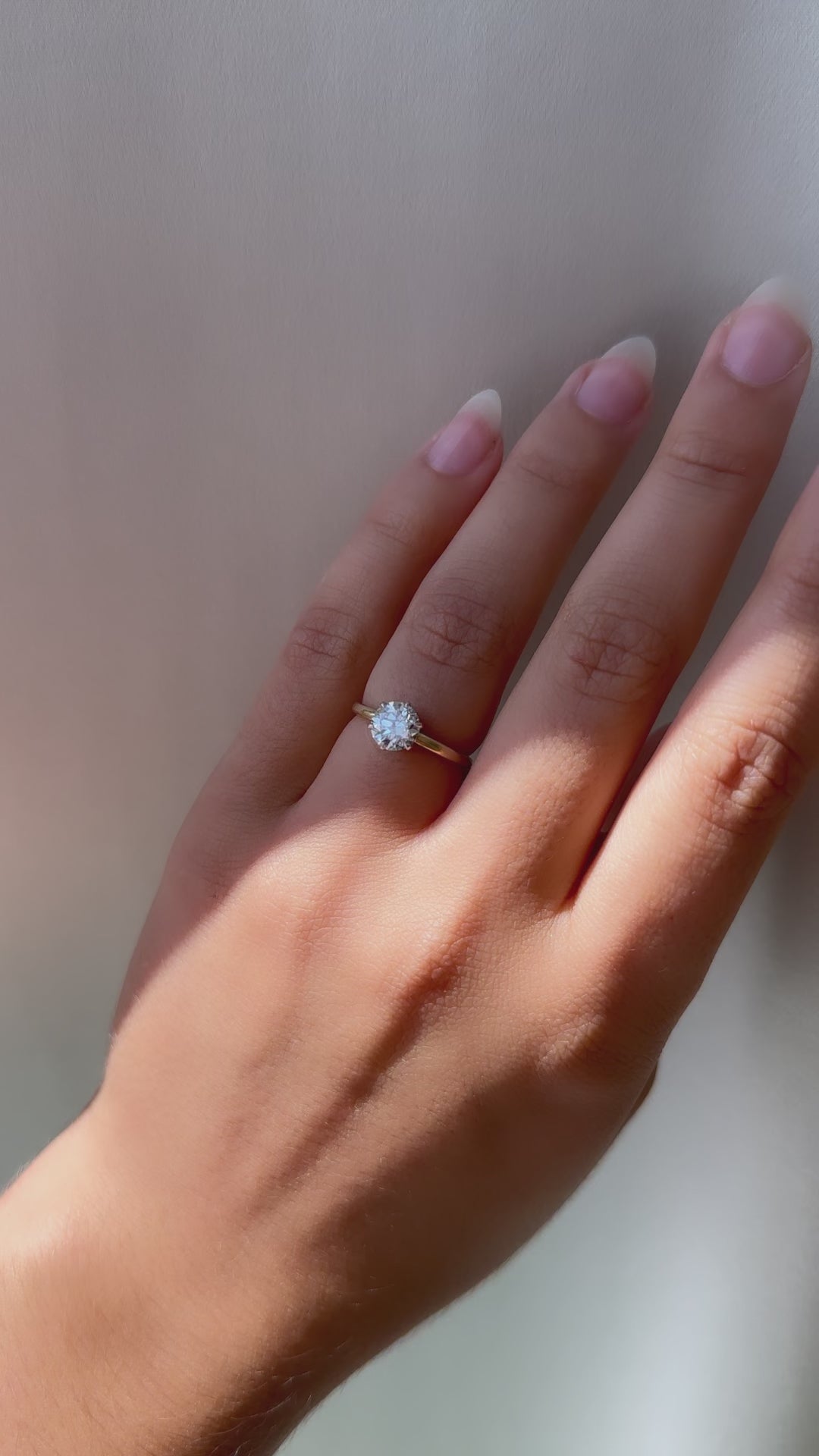 j-k-l color, vvs clarity diamond in two-tone setting