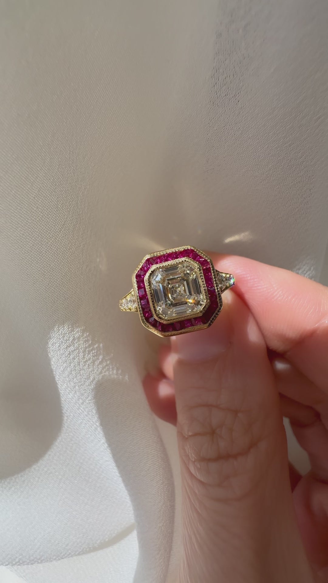 Step  cut diamond Rings