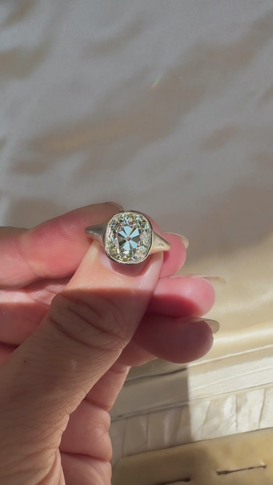 Solitaire Old Mine cut diamond Rings