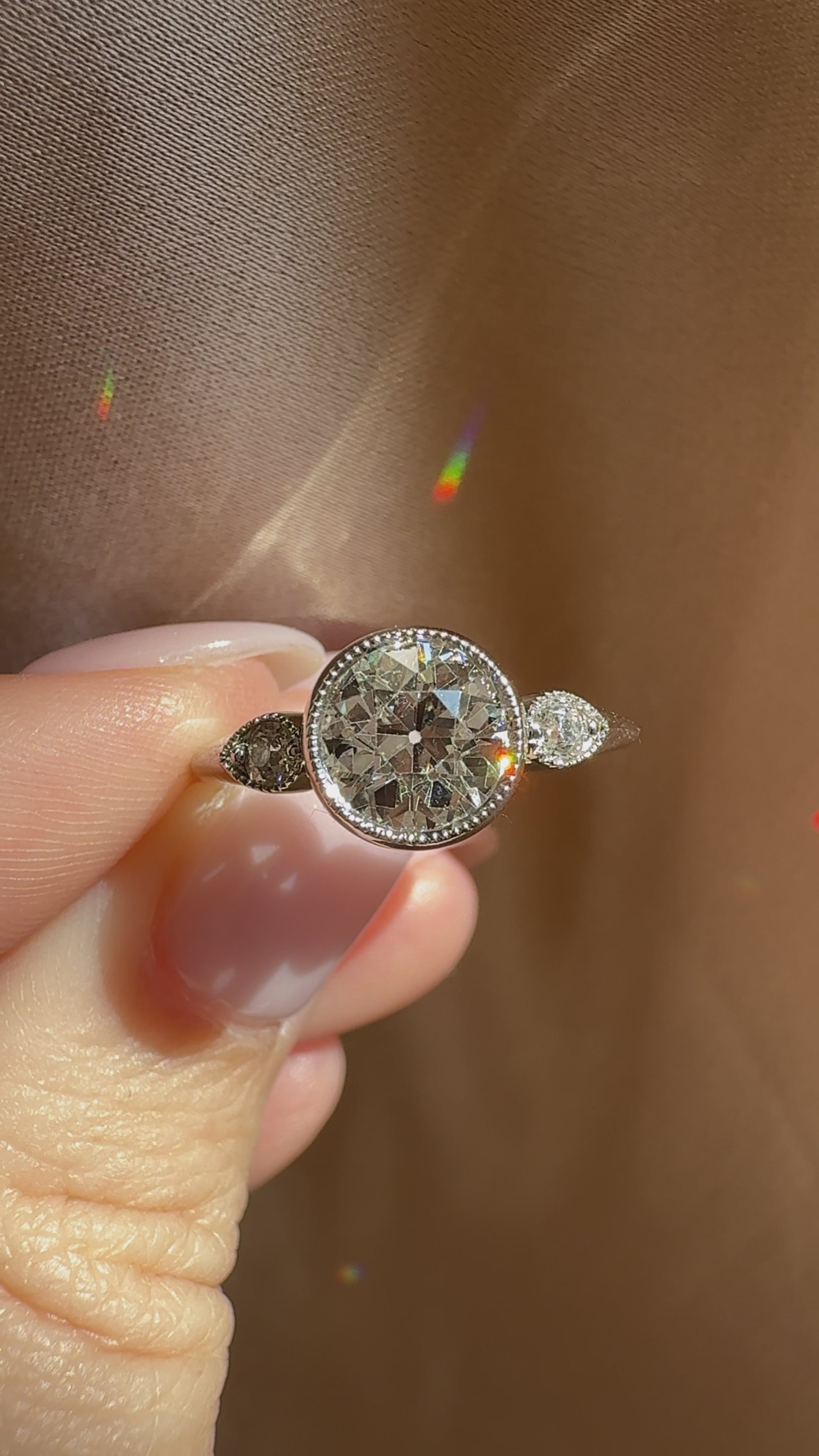 g-h-i color, si-i clarity diamond in platinum setting